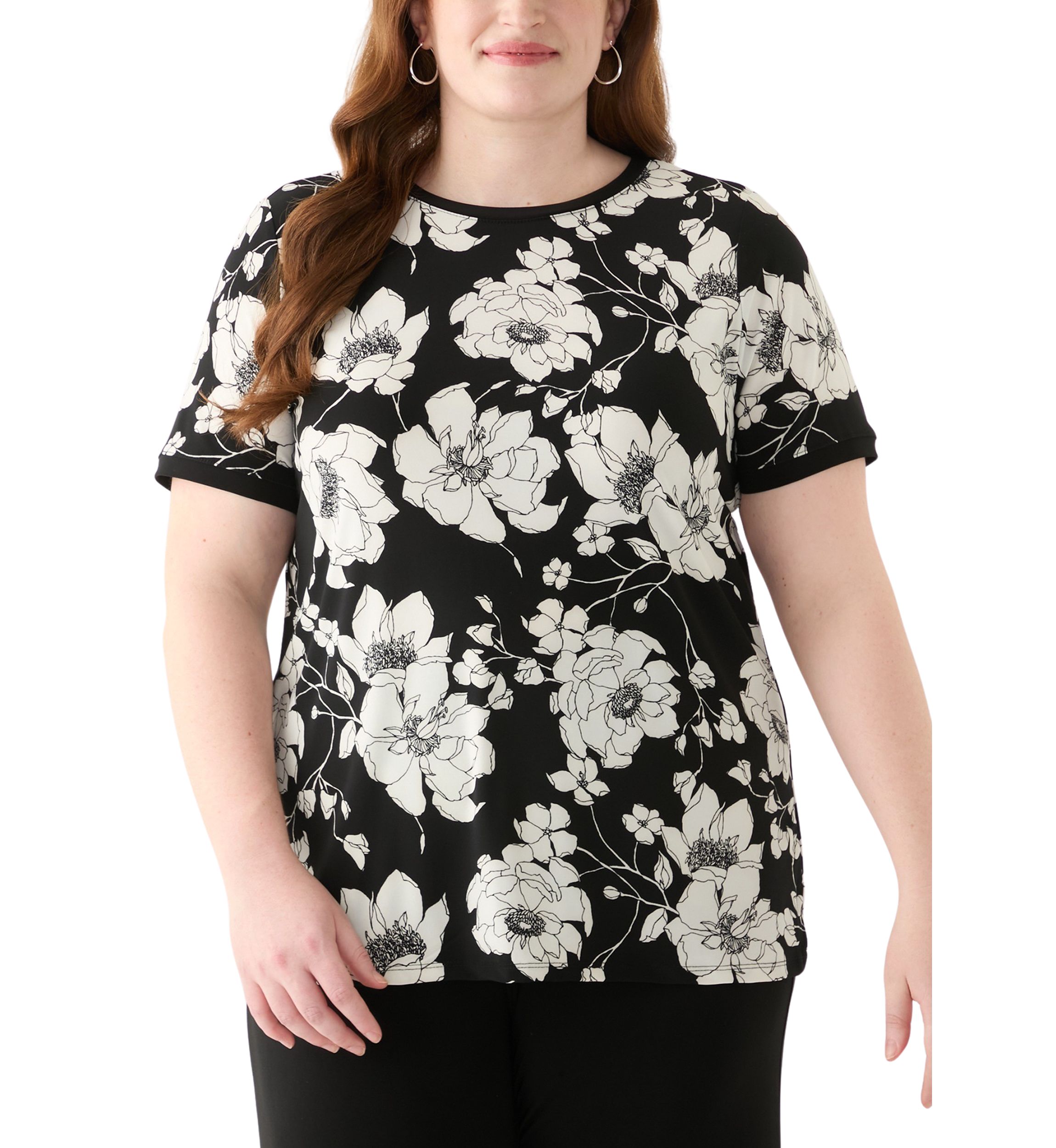 Plus Size Printed Short Sleeve T-Shirt 