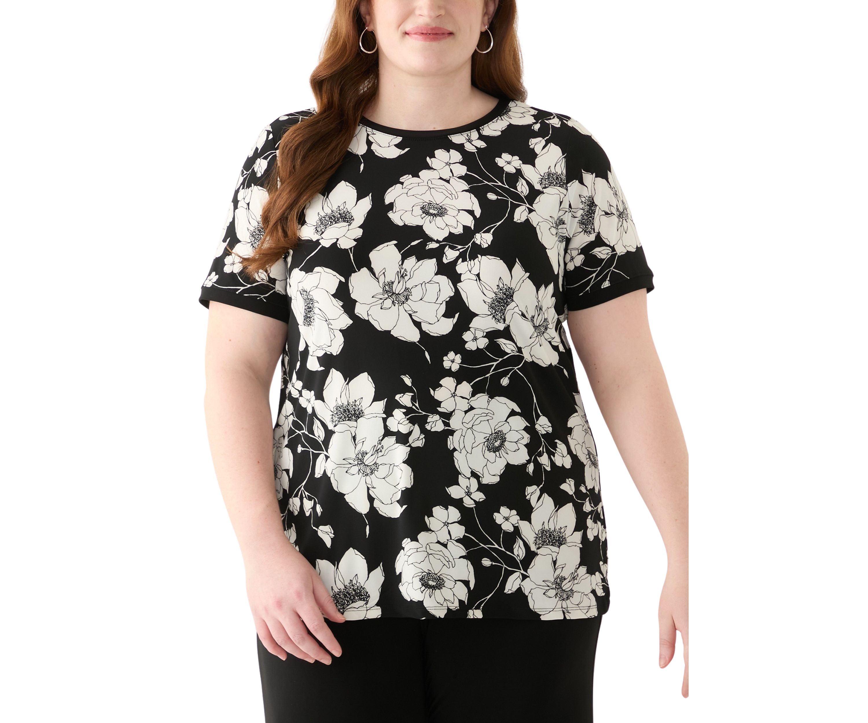 Plus Size Printed Short Sleeve T-Shirt 