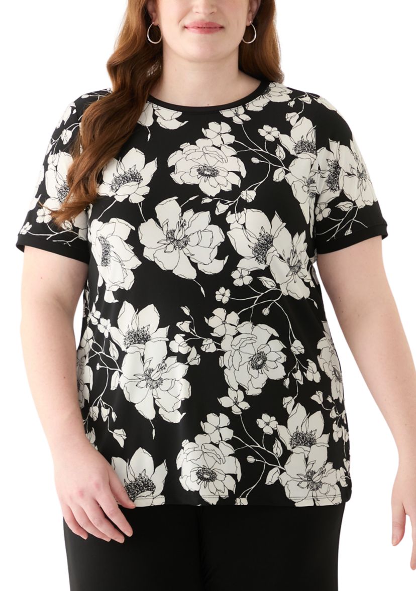Plus Size Printed Short Sleeve T-Shirt 