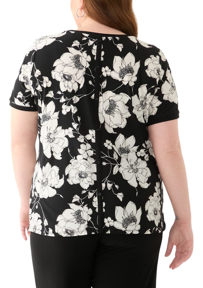 Plus Size Printed Short Sleeve T-Shirt 