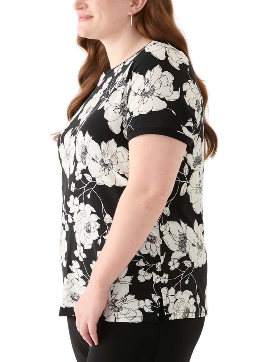 Plus Size Printed Short Sleeve T-Shirt 