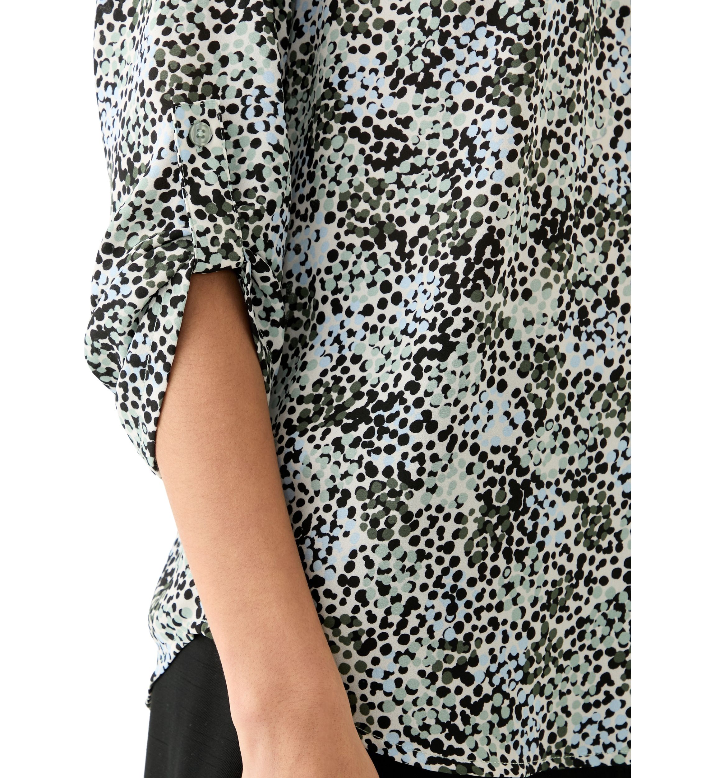 Petite Roll Tab Sleeve Printed Tunic 