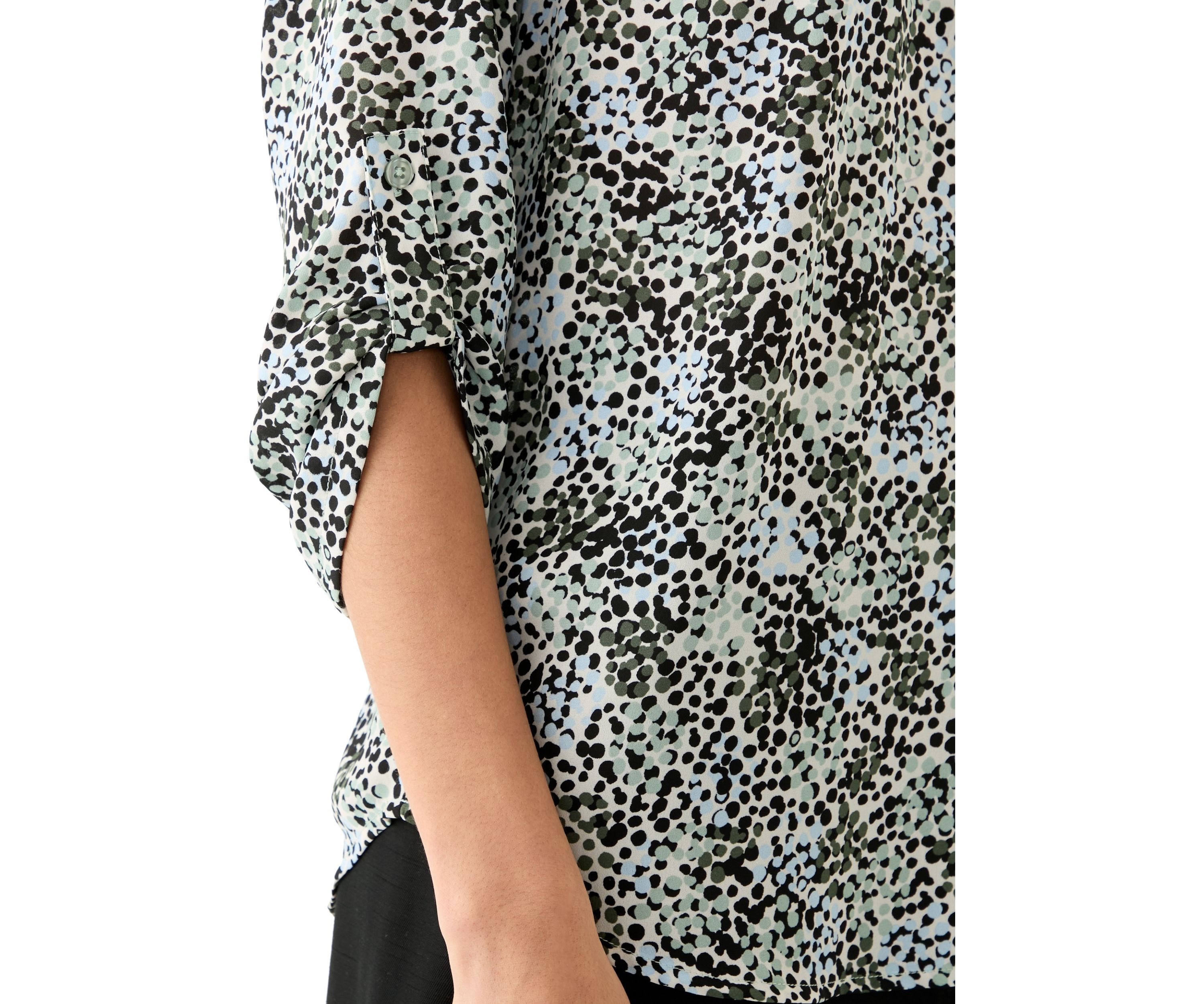 Petite Roll Tab Sleeve Printed Tunic 