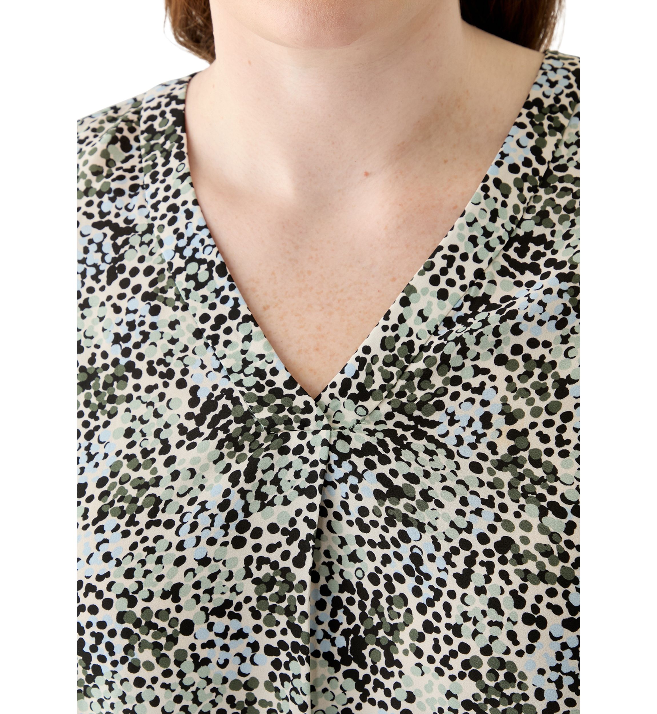 Plus Size Printed Flutter Sleeve Blouse