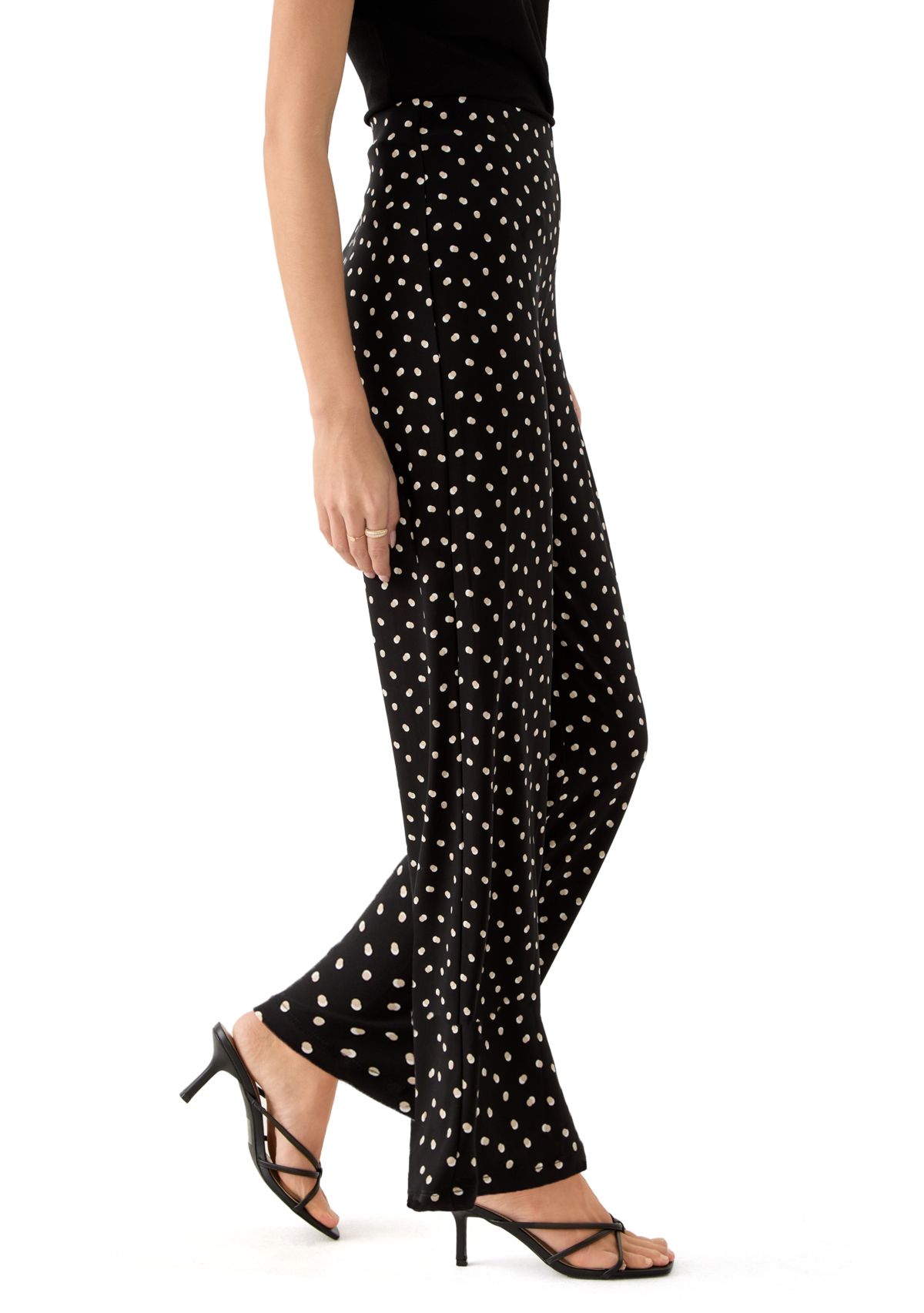 Petite Pull On Wide Leg Knit Pants