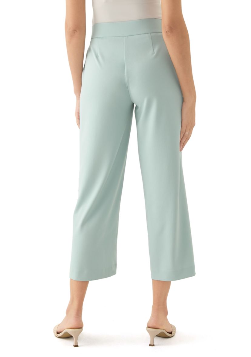 Womens Tie Front Wide Leg Cropped Pants