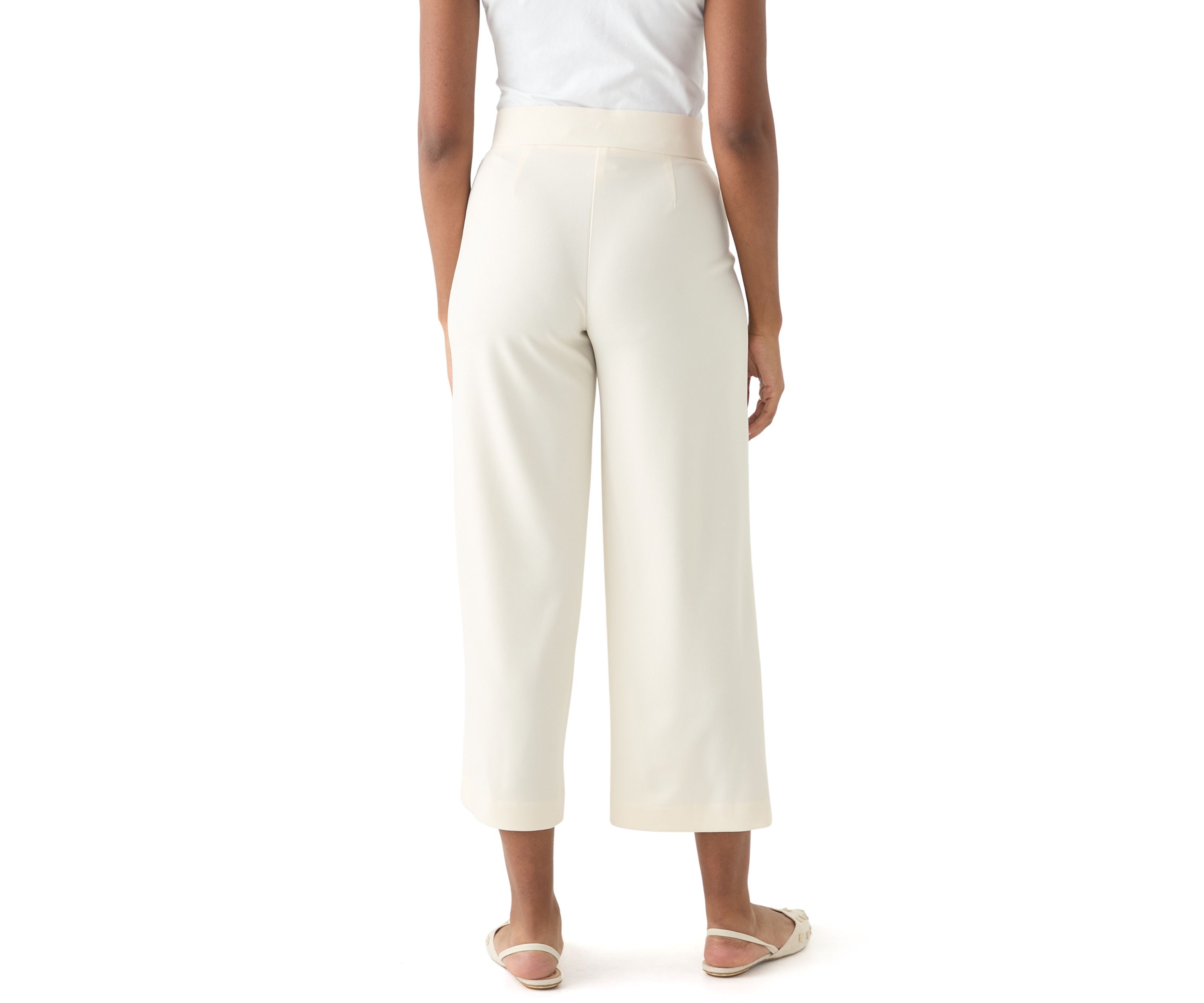 Womens Tie Front Wide Leg Cropped Pants