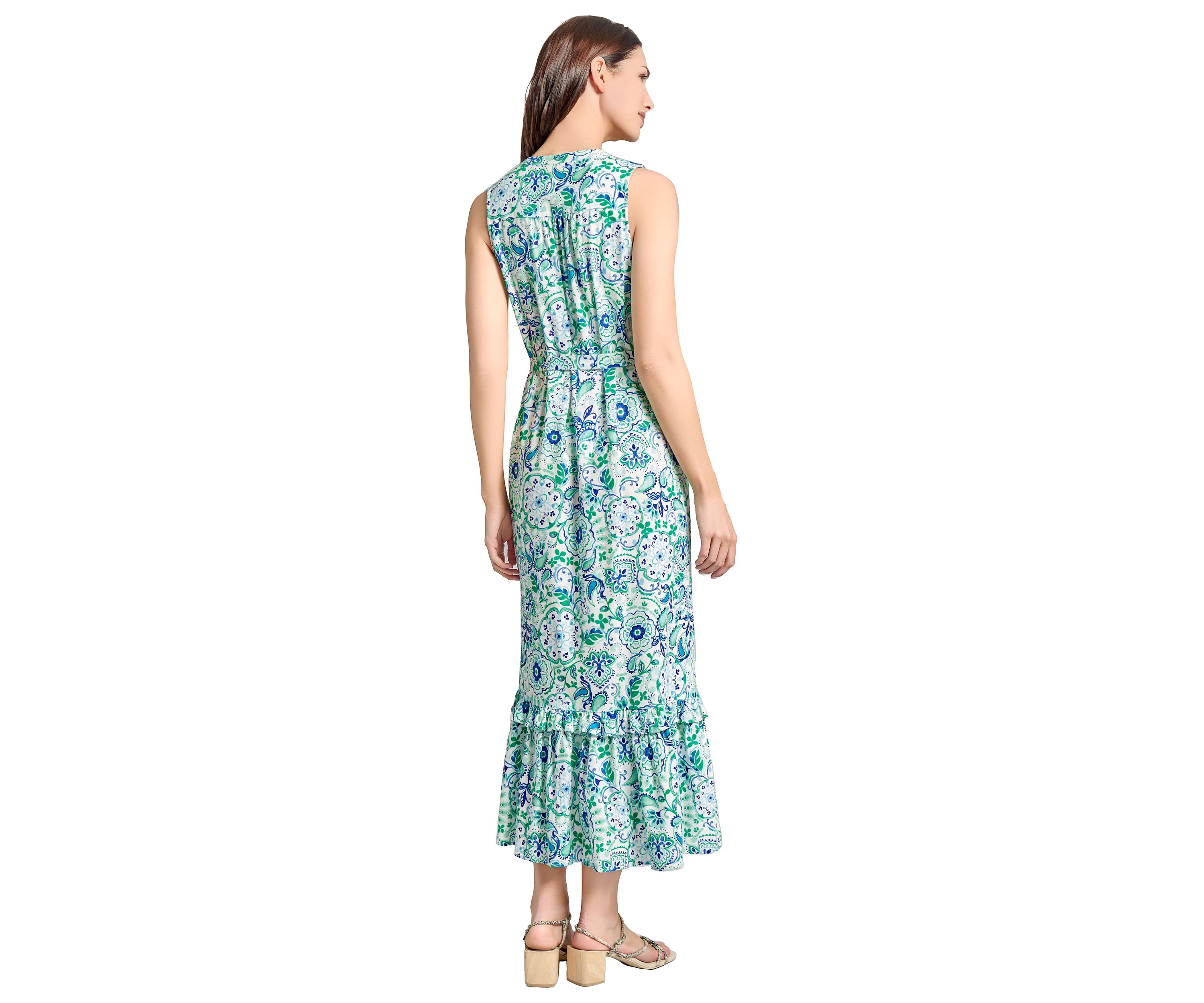 Petite Smocked Yoke Tiered Maxi Dress