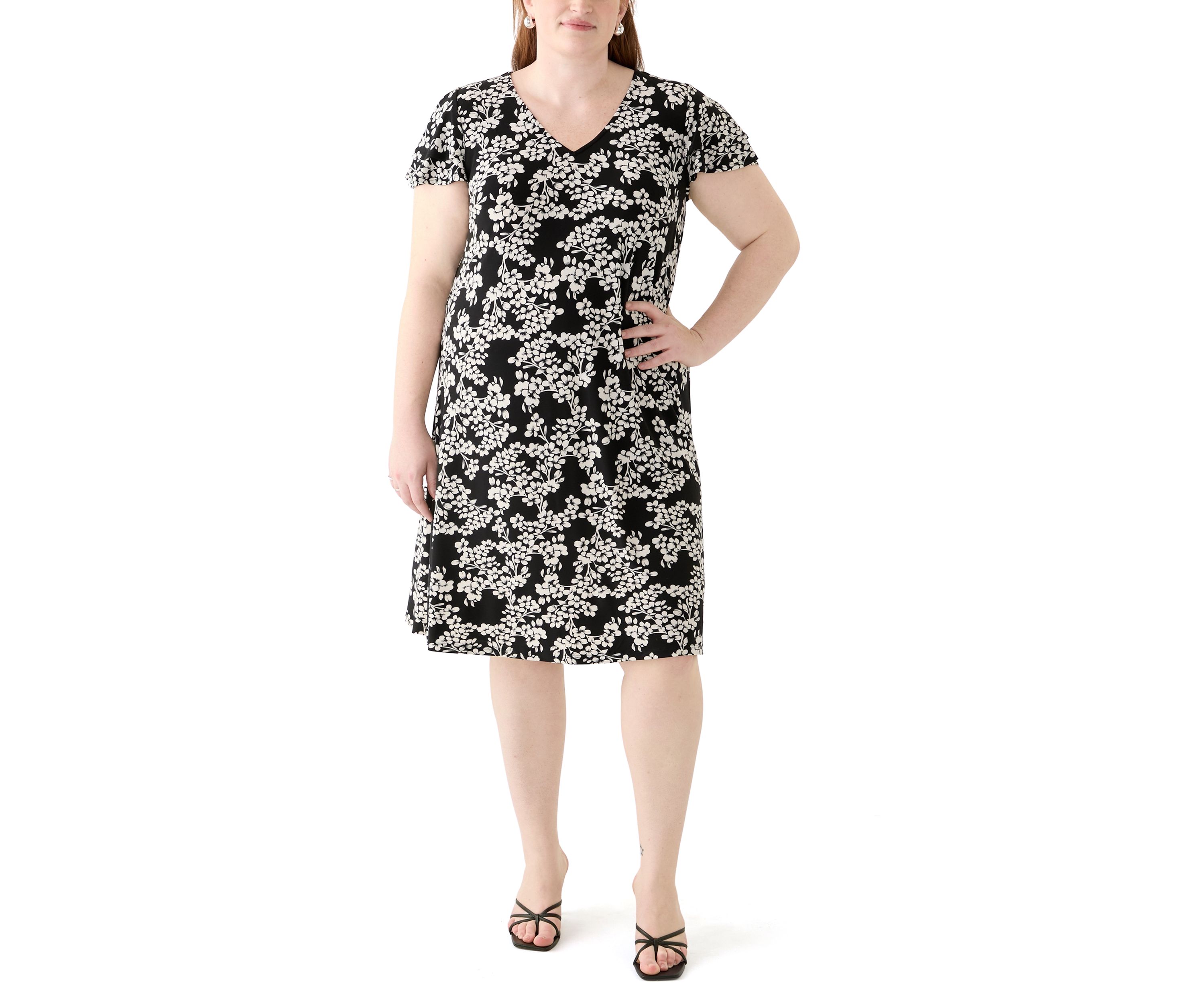 Plus Size Flutter Sleeve Knit Dress