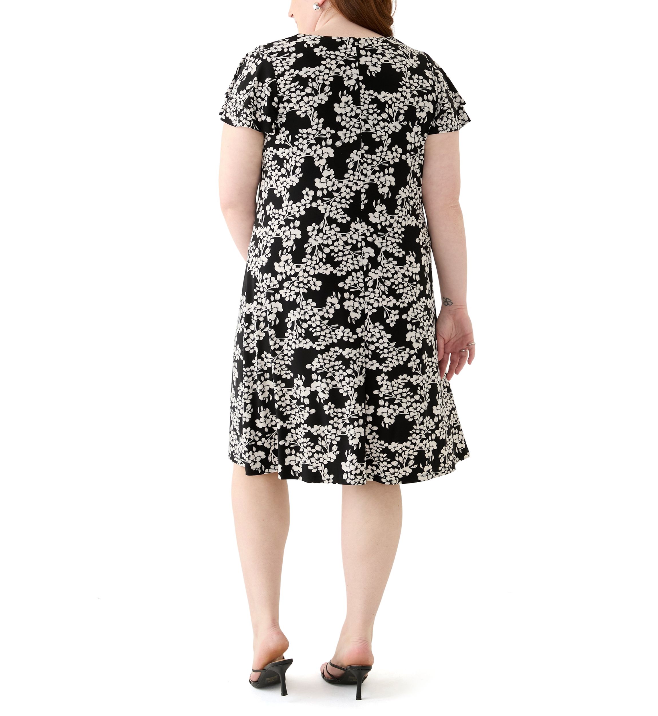 Plus Size Flutter Sleeve Knit Dress