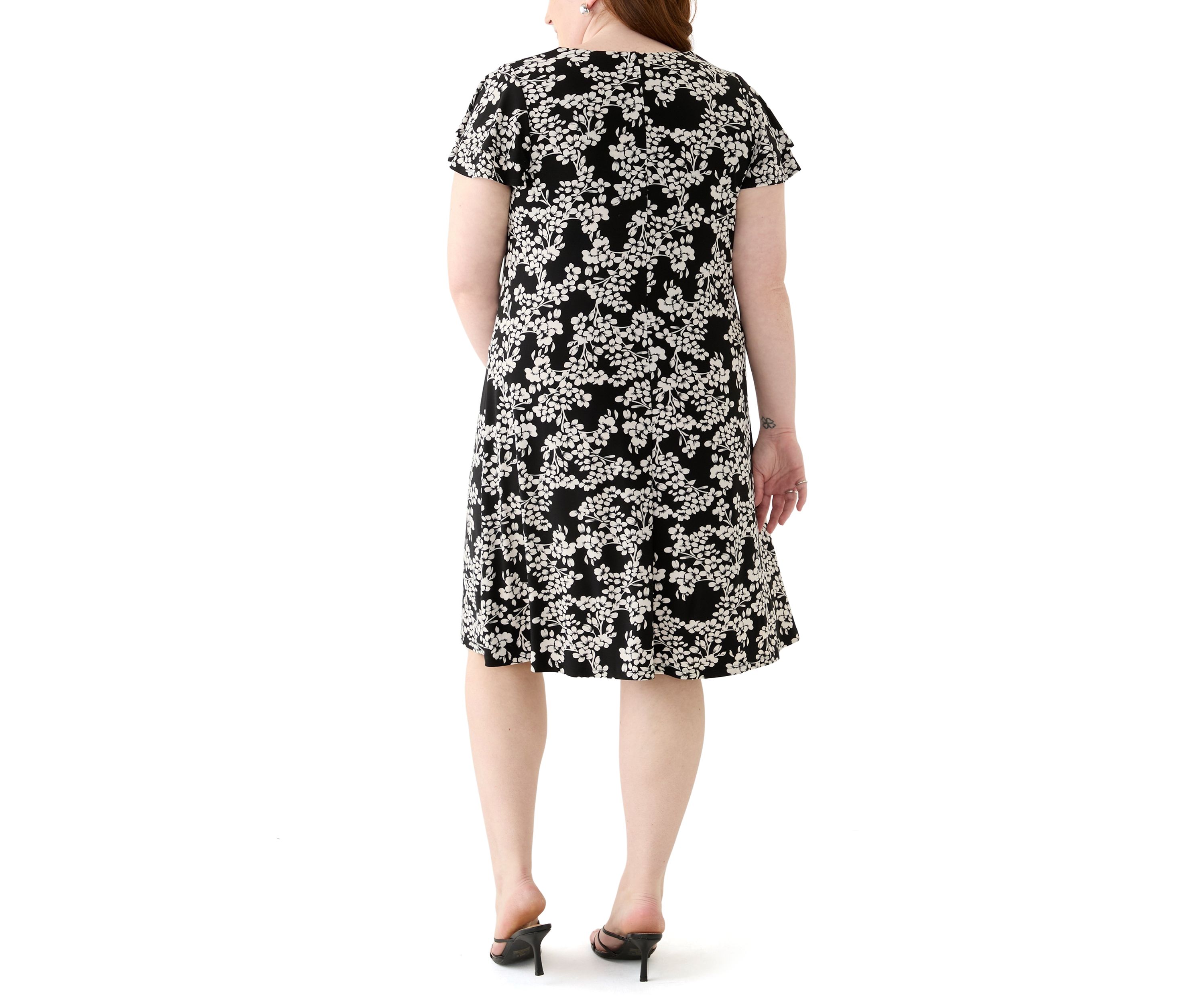 Plus Size Flutter Sleeve Knit Dress