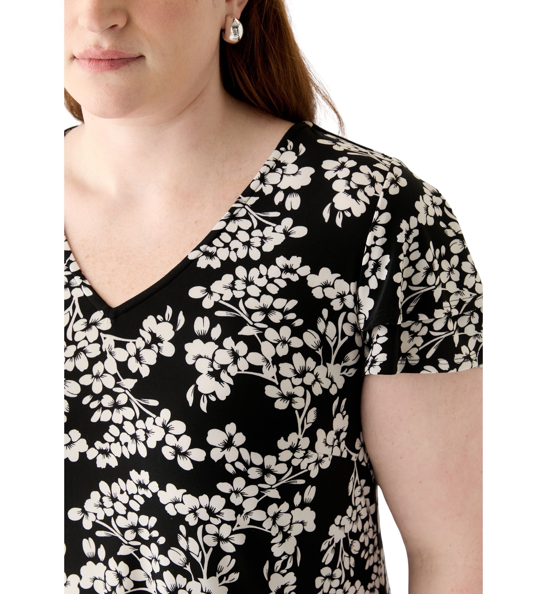 Plus Size Flutter Sleeve Knit Dress