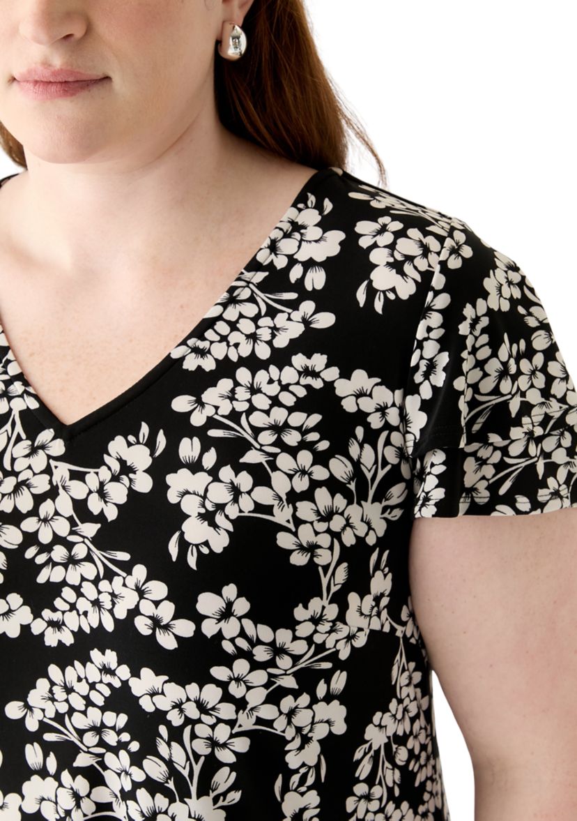 Plus Size Flutter Sleeve Knit Dress