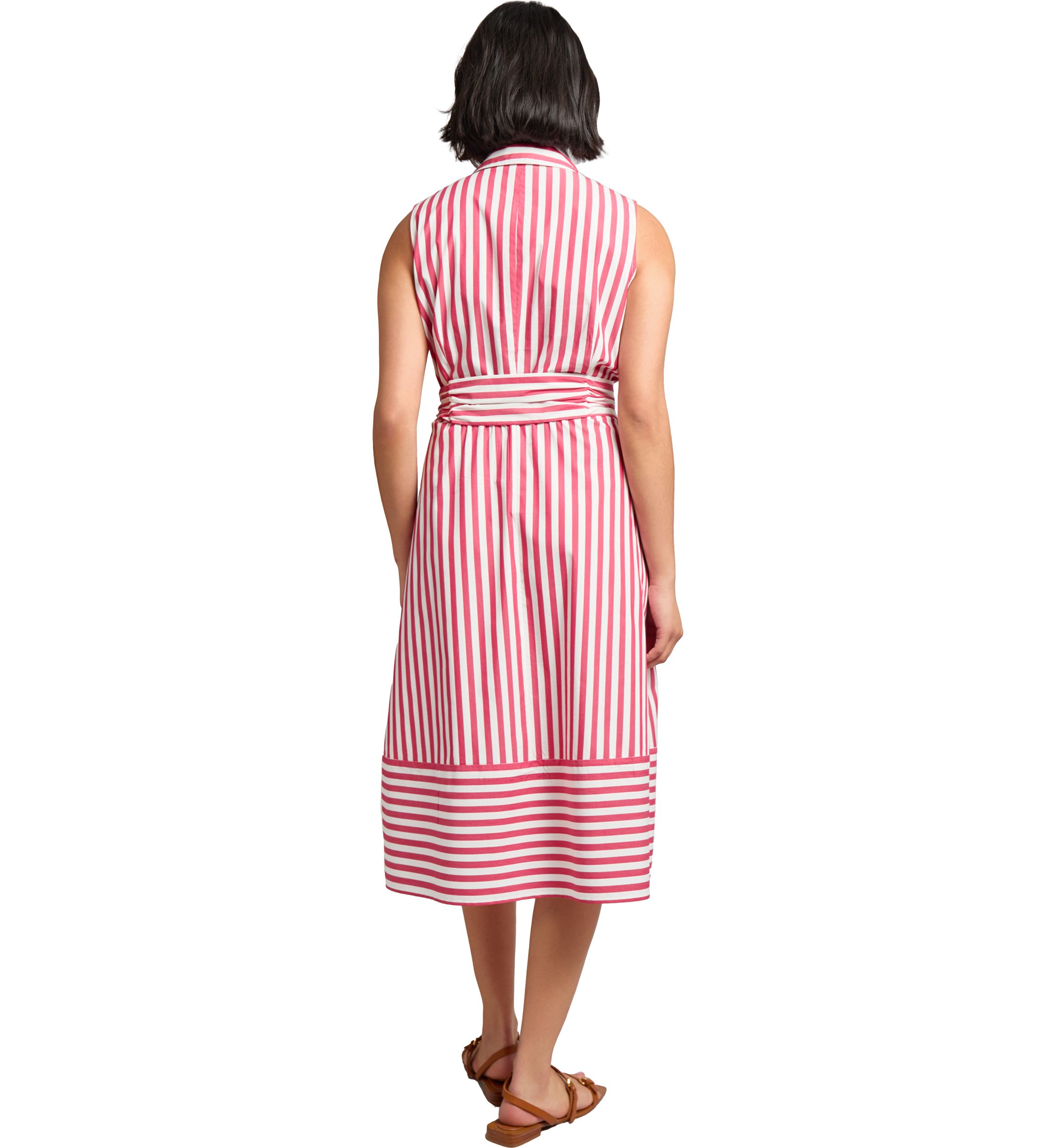 Petite Sleeveless Midi Shirt Dress with Bottom Band 