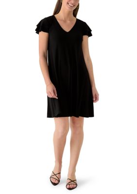 AK Anne Klein Women's Short Sleeve Swing Dress