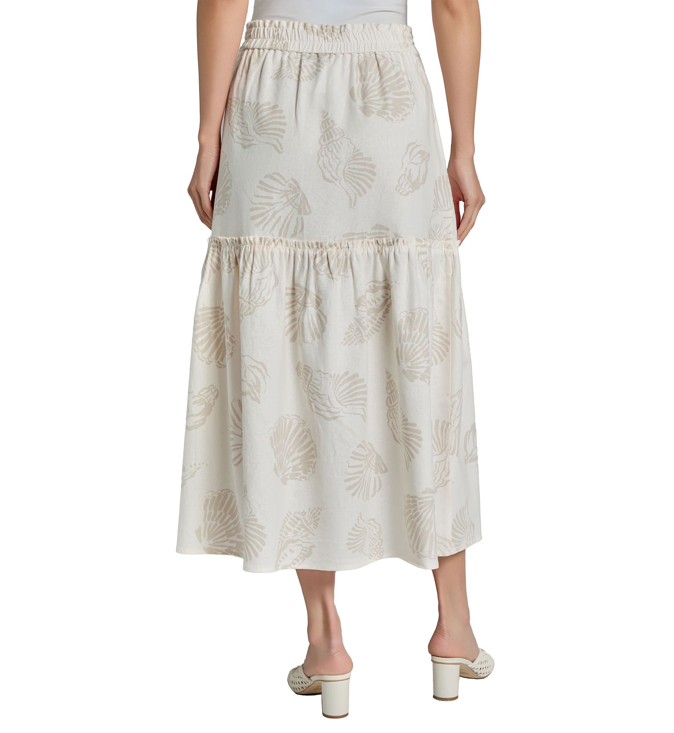 Petite Printed Linen Maxi Skirt