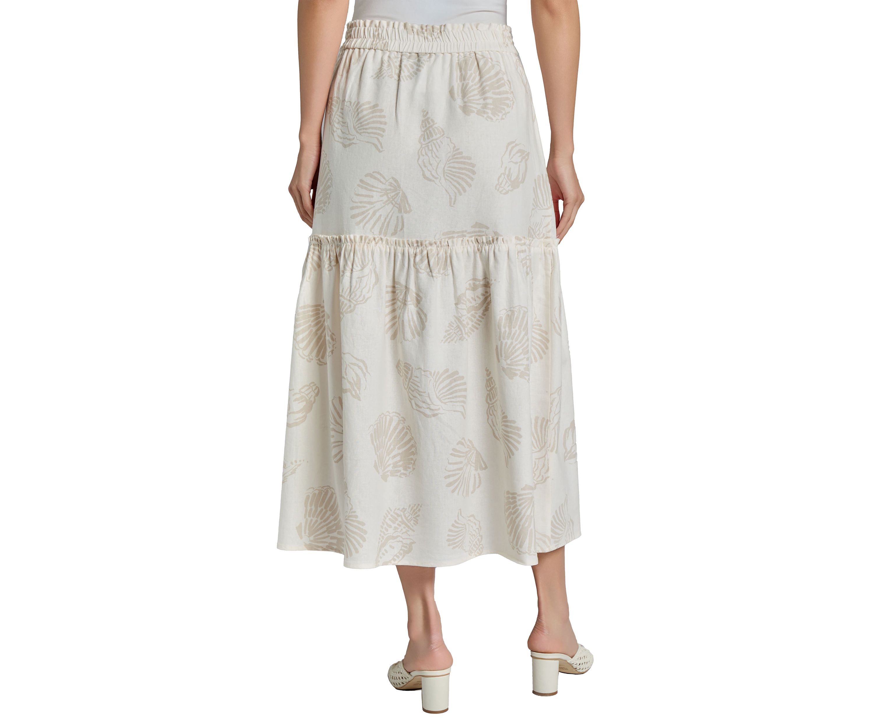 Petite Printed Linen Maxi Skirt