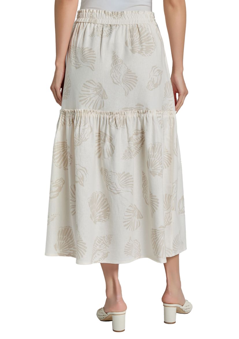 Petite Printed Linen Maxi Skirt