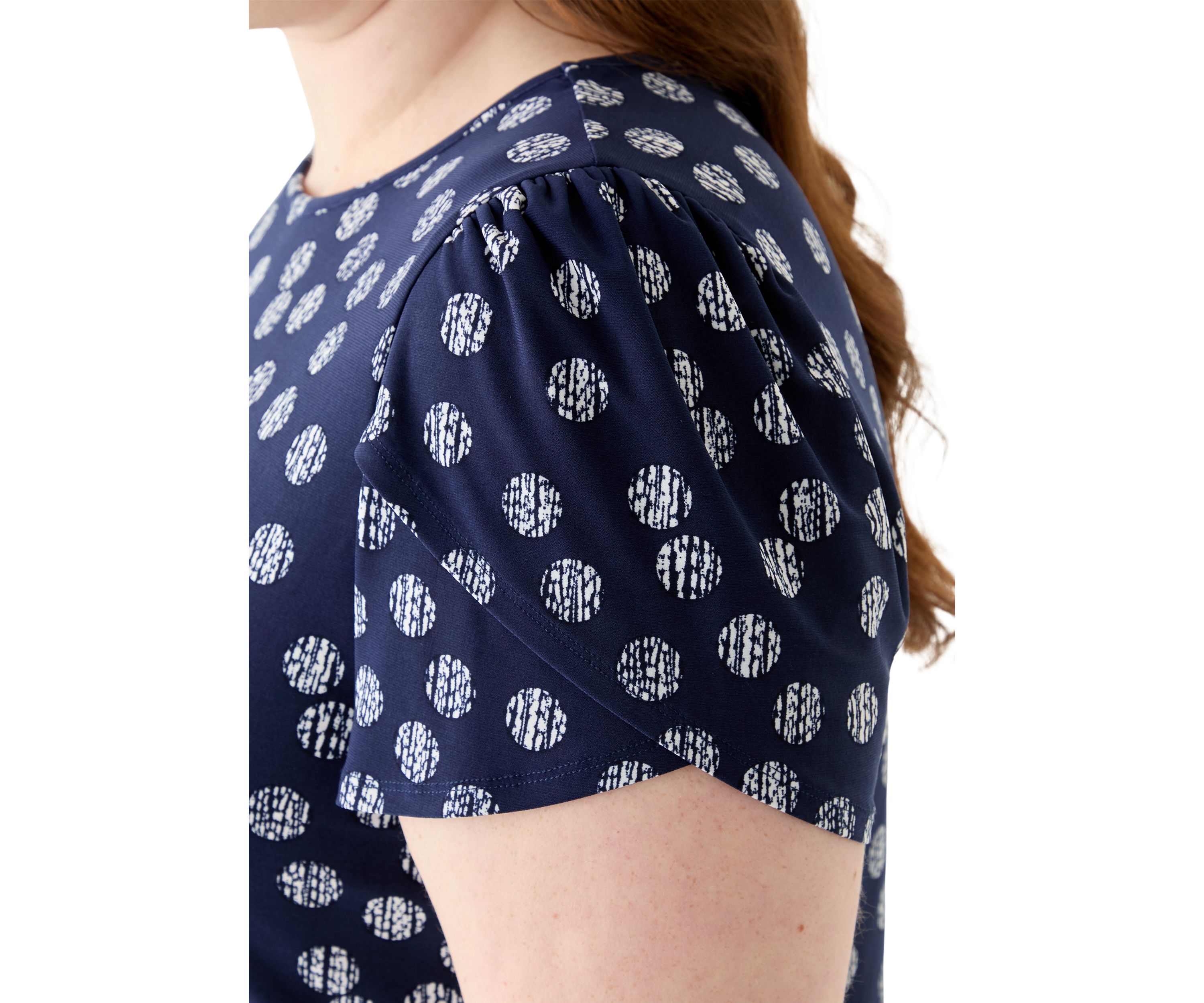 Plus Size Tulip Sleeve Printed Top 