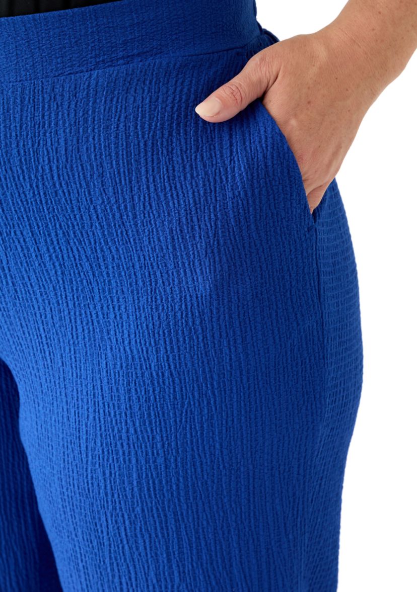 Womens Pull On Bubble Check Cropped Pants