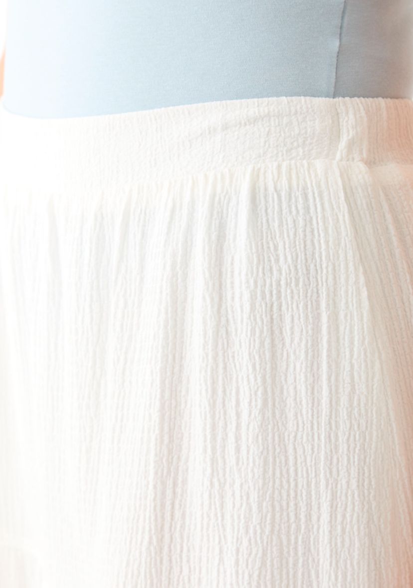 Womens Tiered Bubble Crepe Skirt 