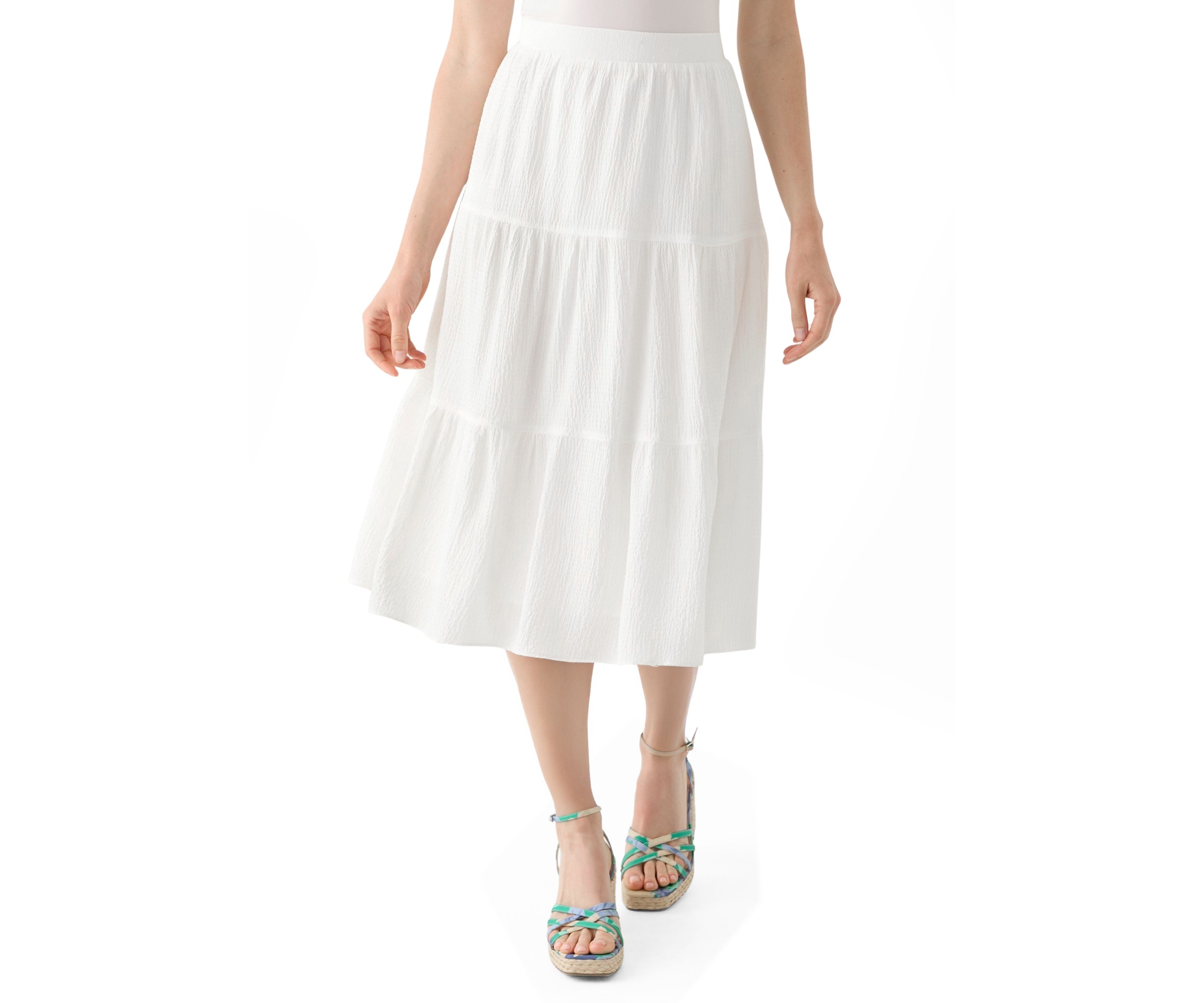 Petite Pull On Tiered Skirt 