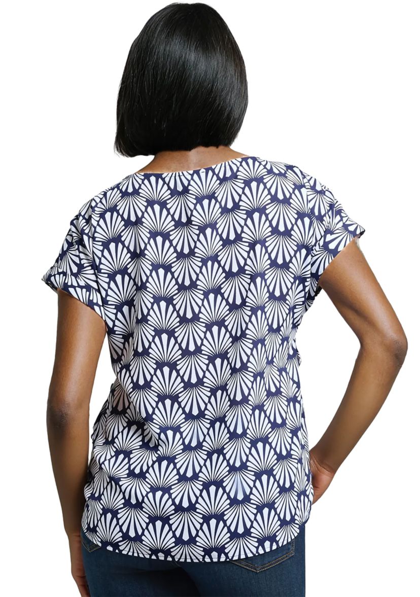 Petite Short Sleeve Button Detail Blouse 
