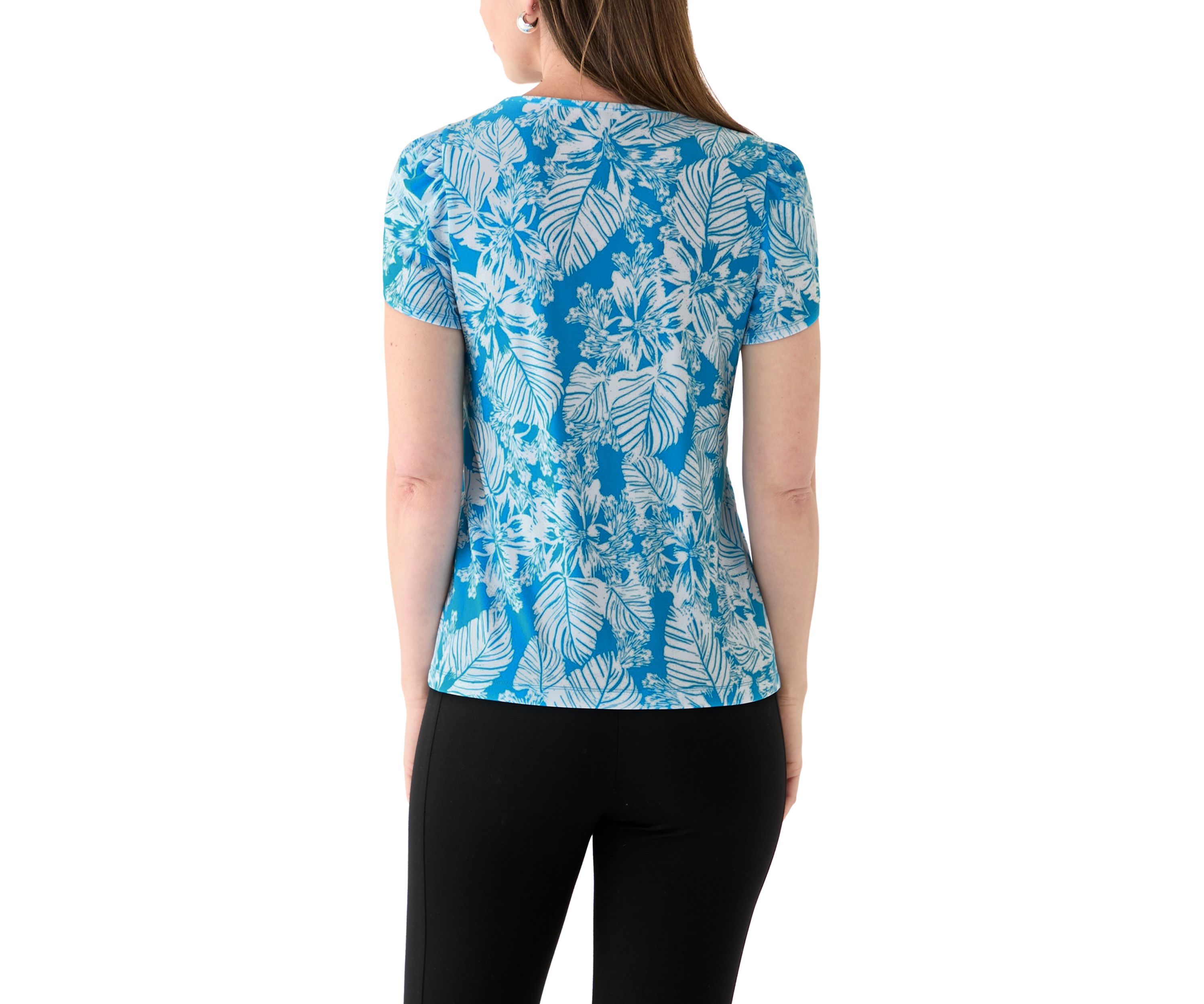 Womens Tulip Sleeve Floral Top 