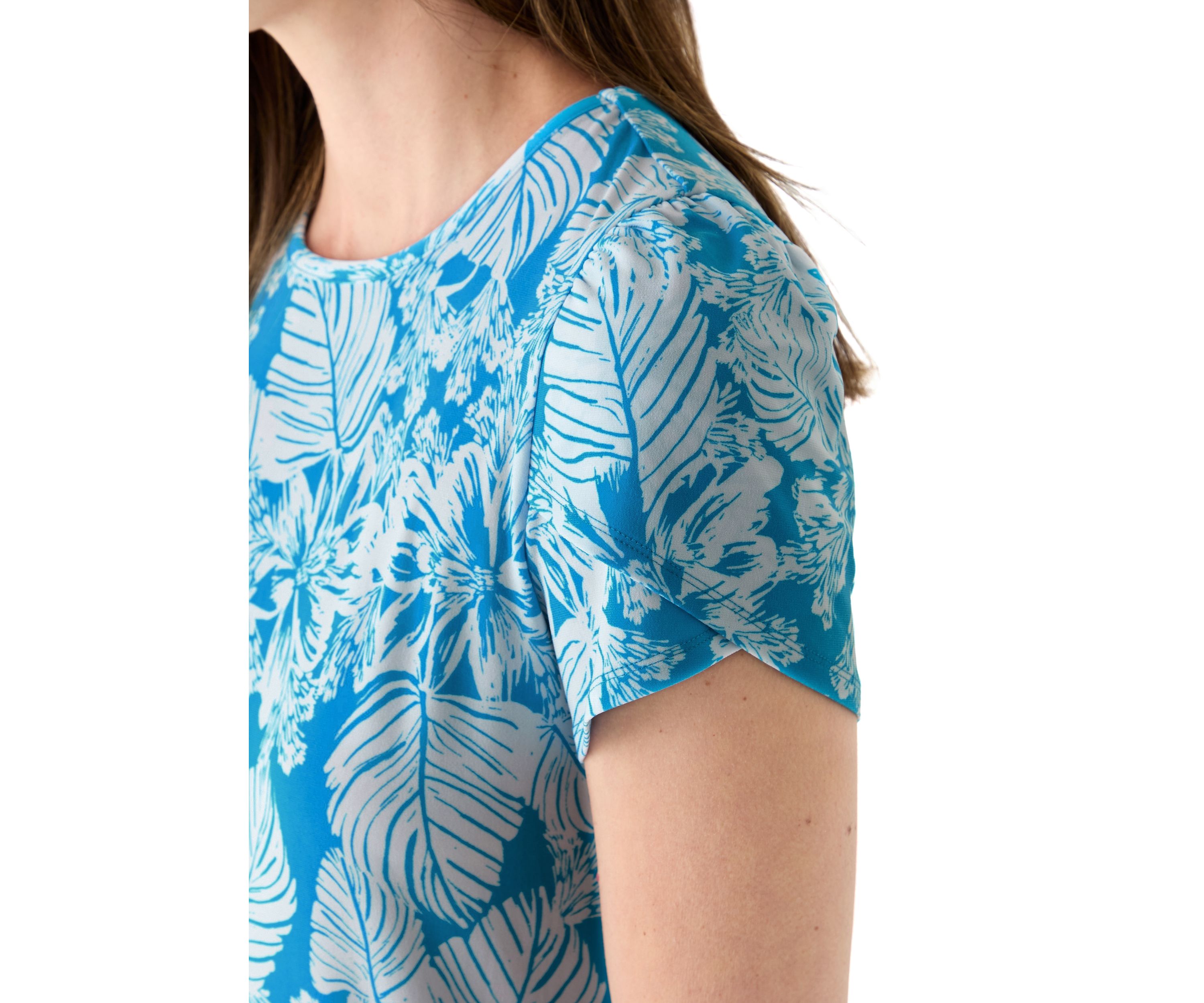 Womens Tulip Sleeve Floral Top 