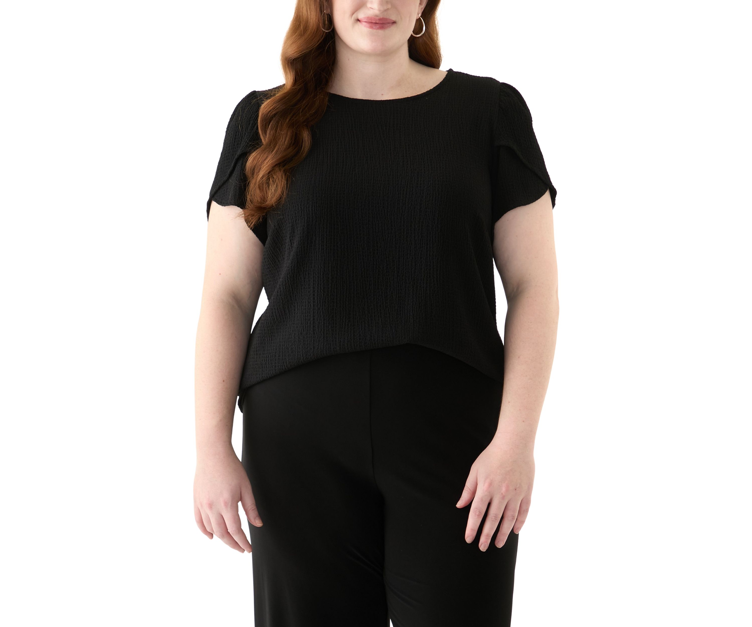 Plus Size Short Tulip Sleeve Top
