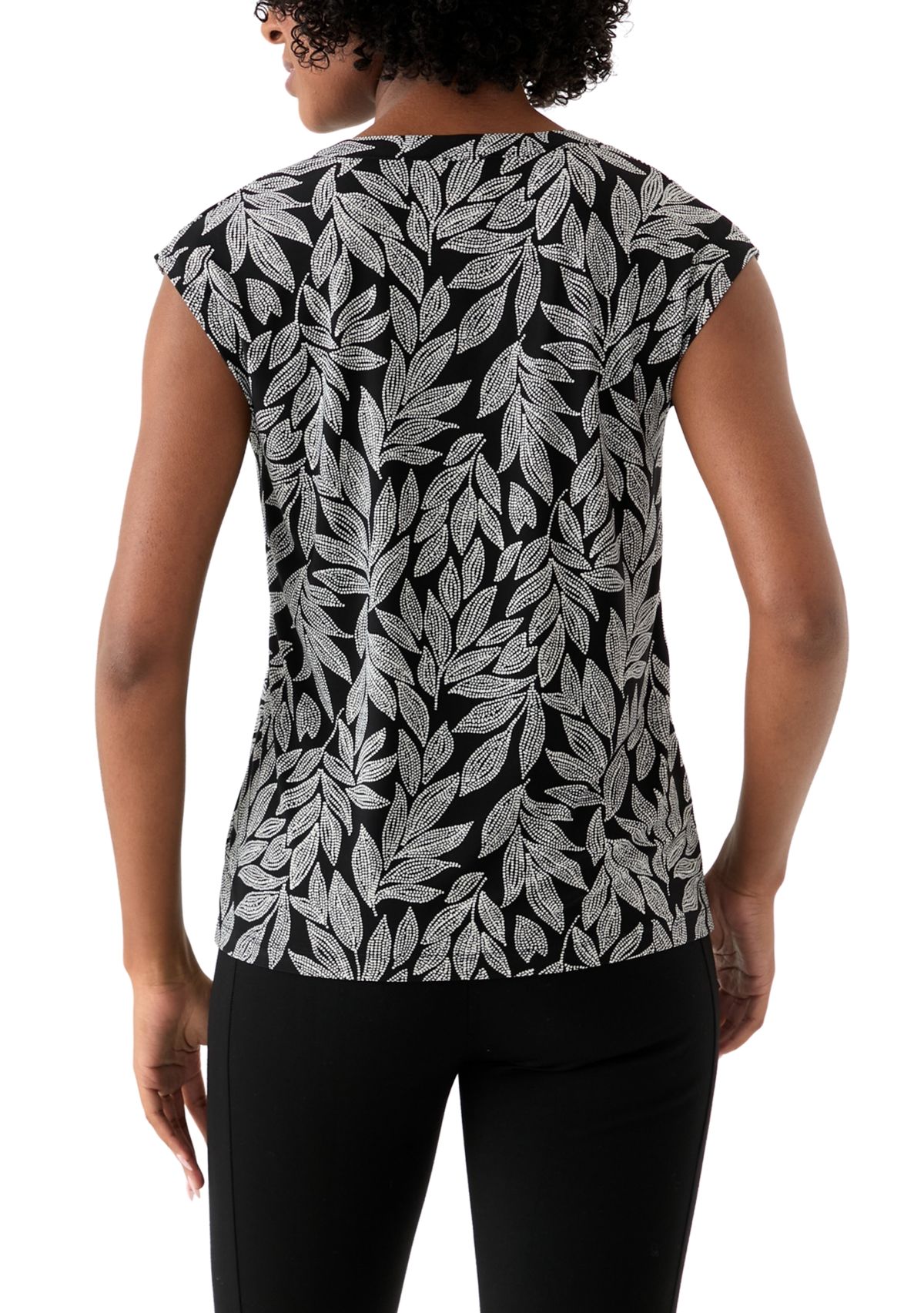 Womens Printed Button Down Top