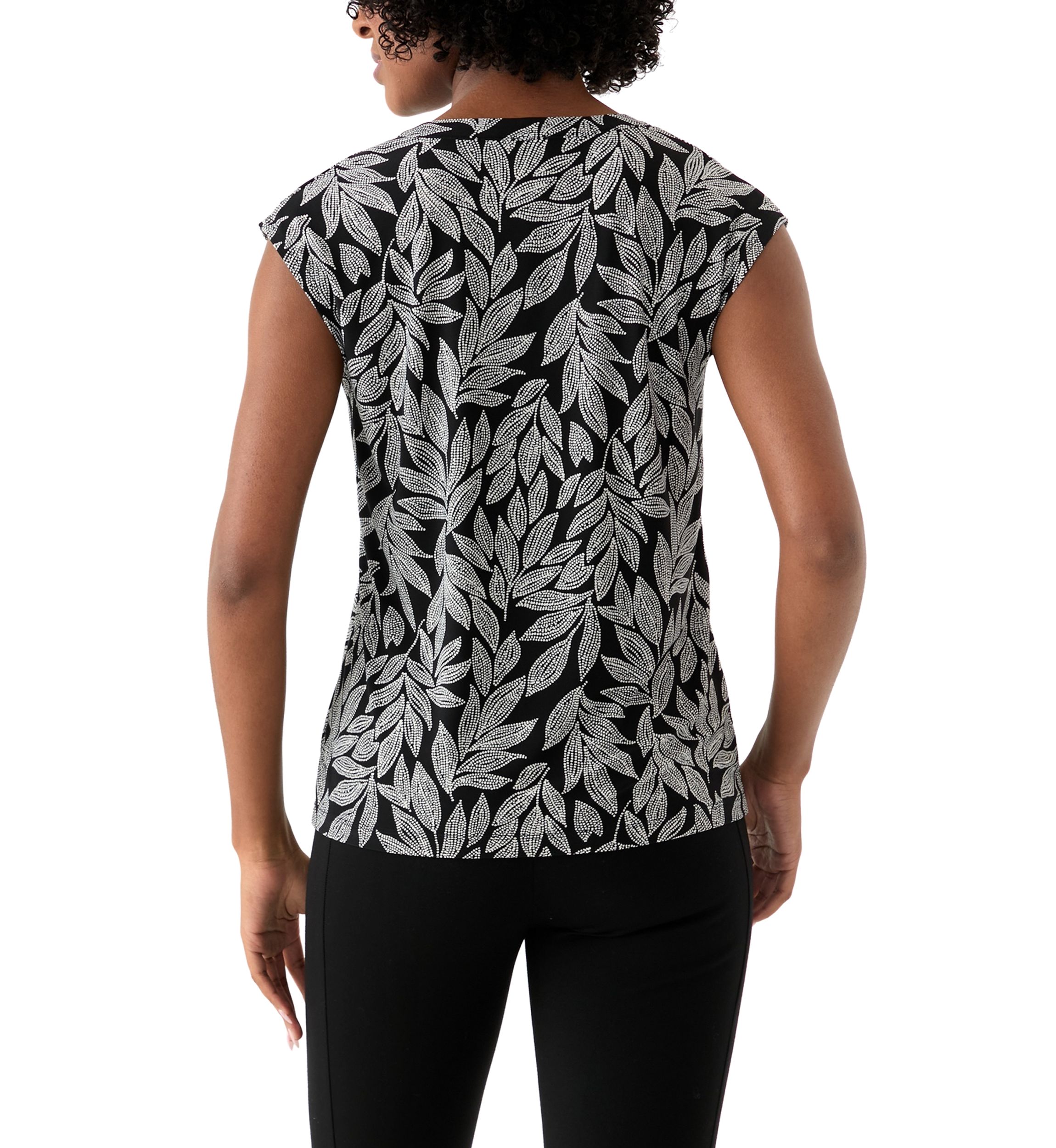 Womens Printed Button Down Top