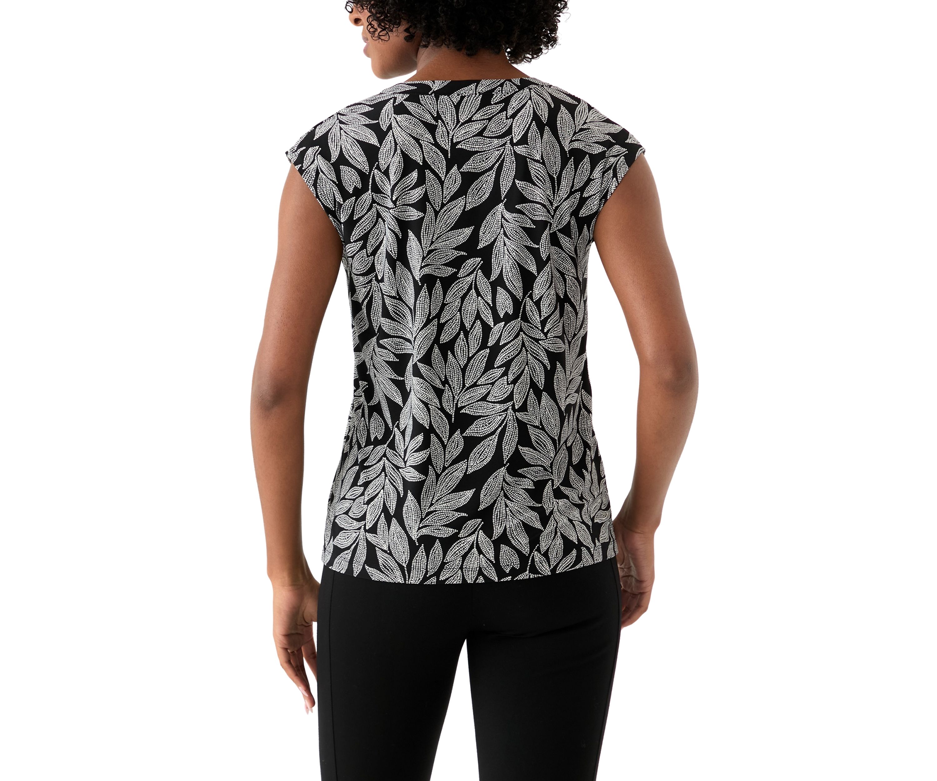 Womens Printed Button Down Top