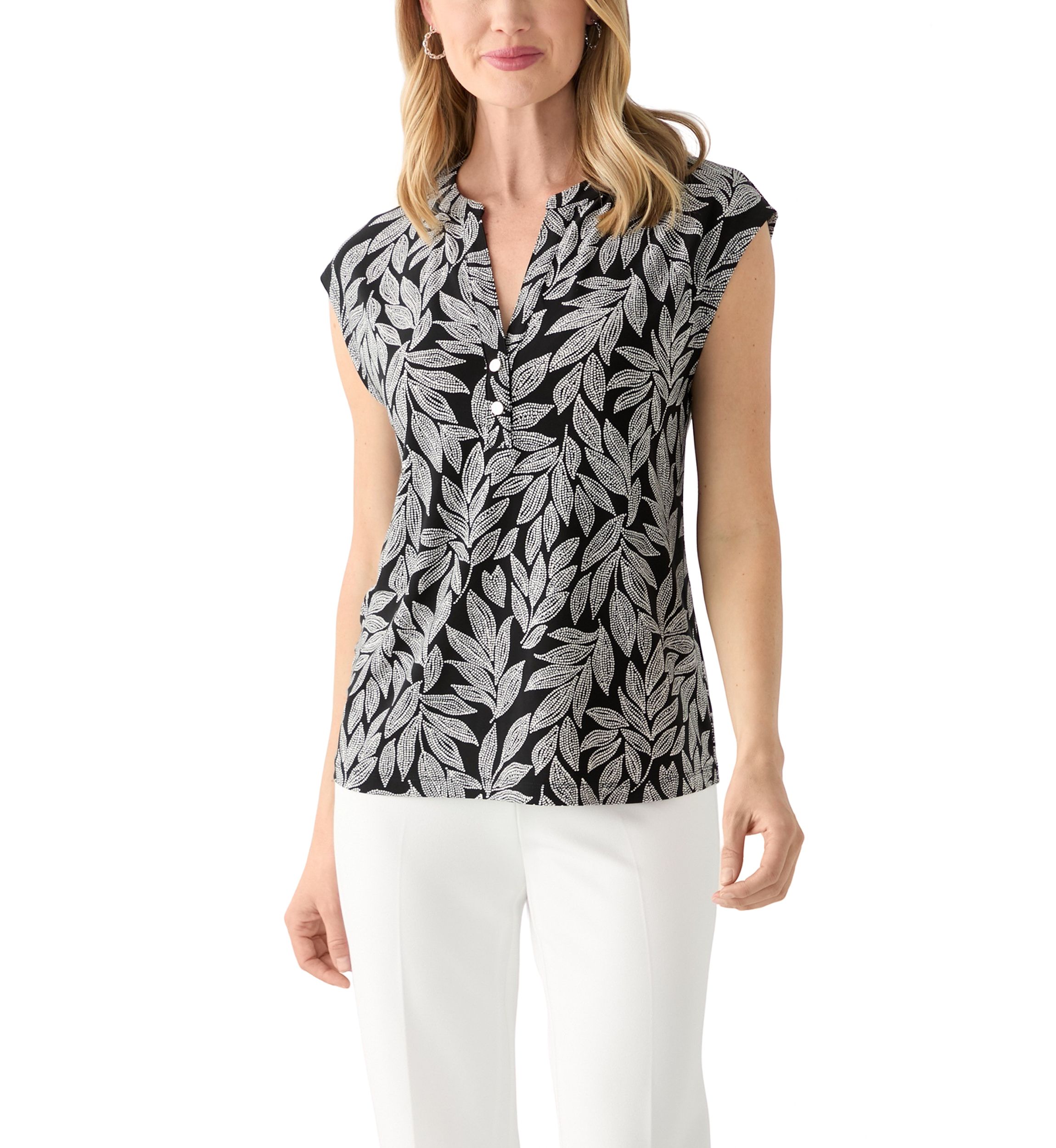 Petite Dolman Sleeve Printed Blouse