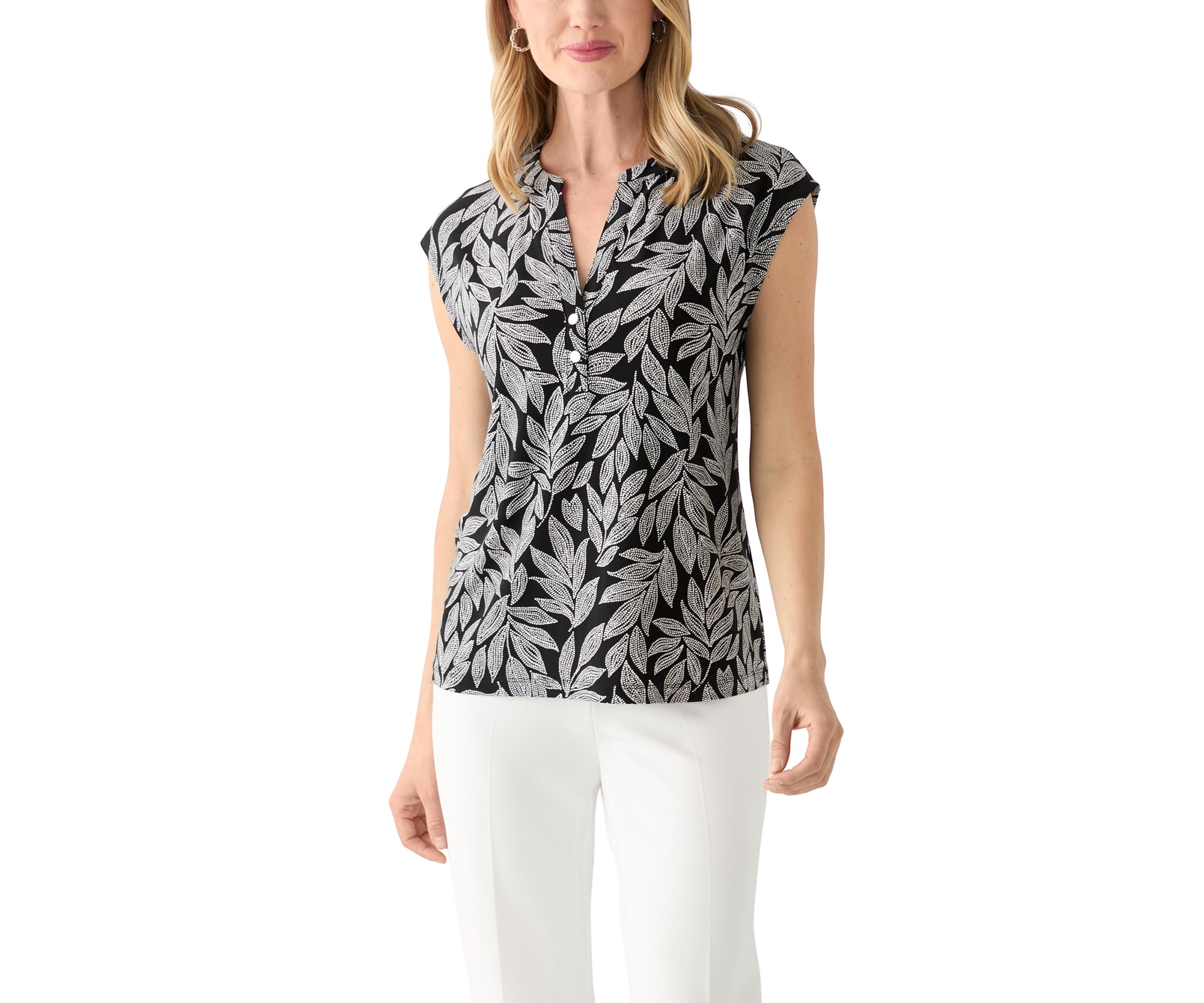 Petite Dolman Sleeve Printed Blouse