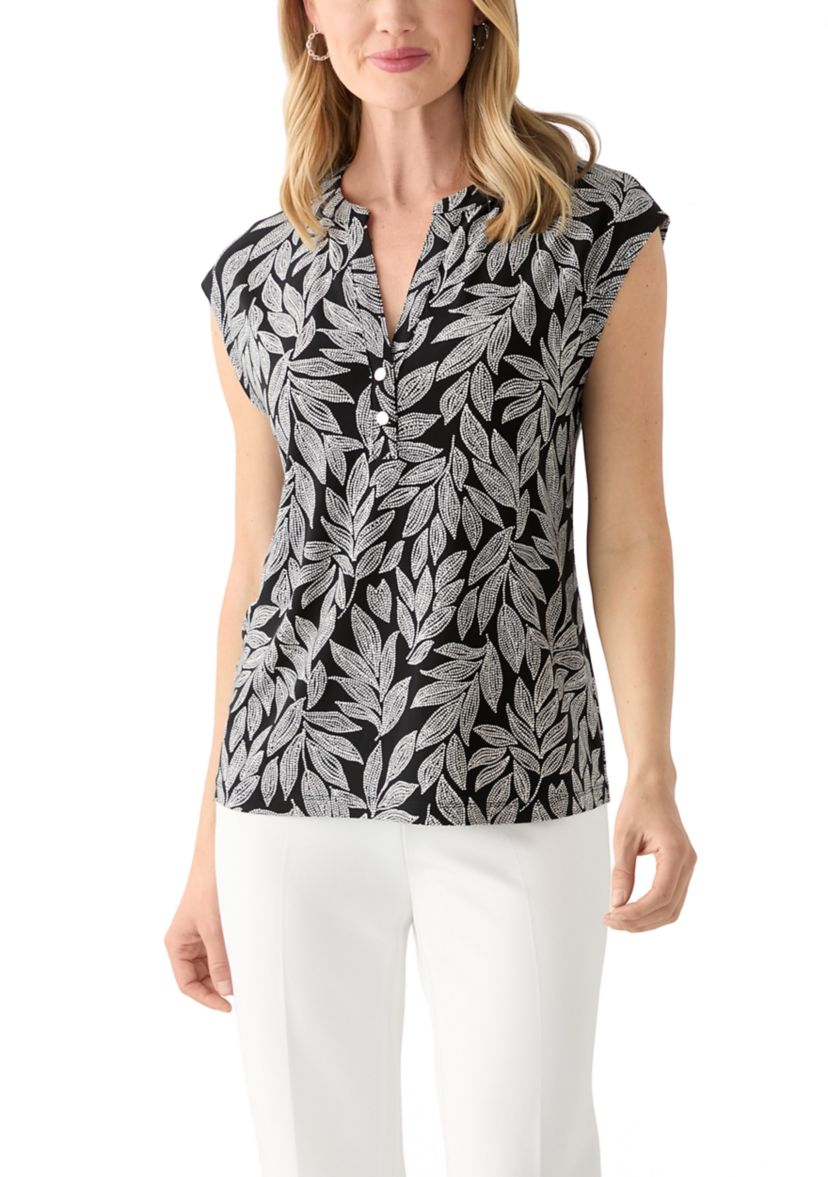 Petite Dolman Sleeve Printed Blouse