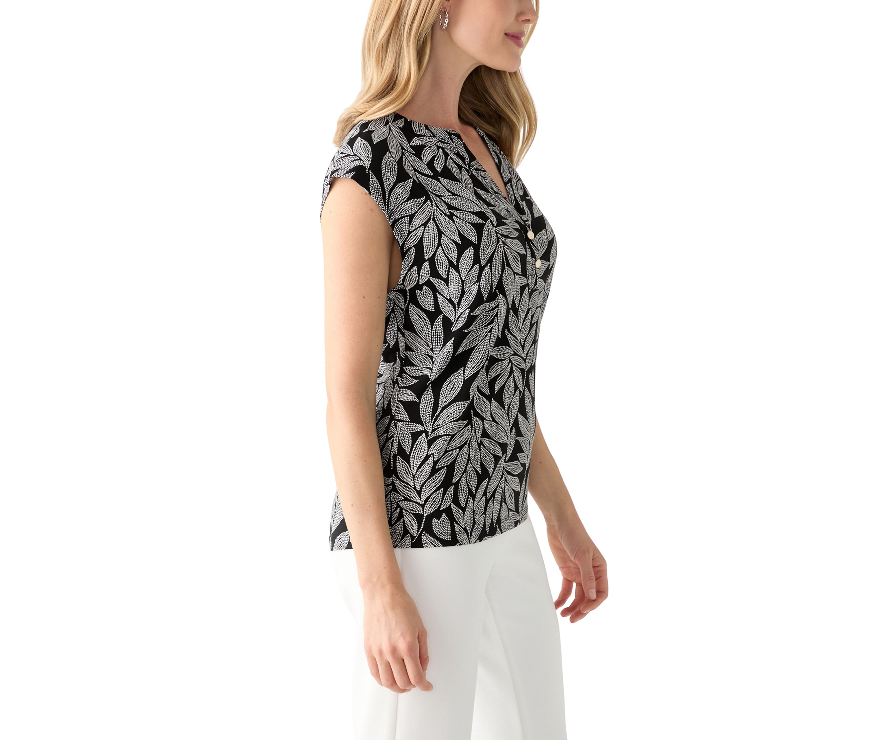 Petite Dolman Sleeve Printed Blouse