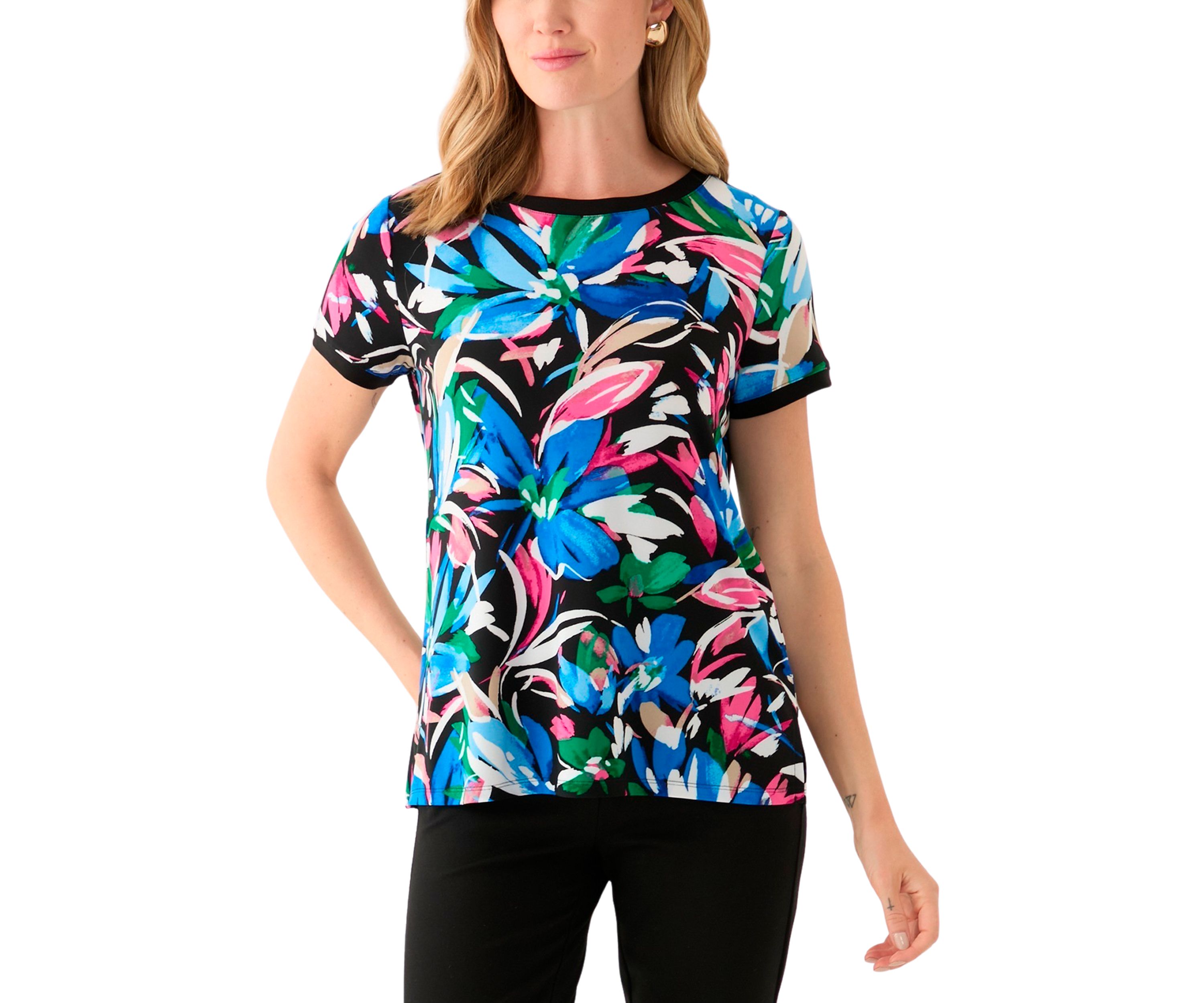 Petite Short Sleeve Printed T-Shirt 