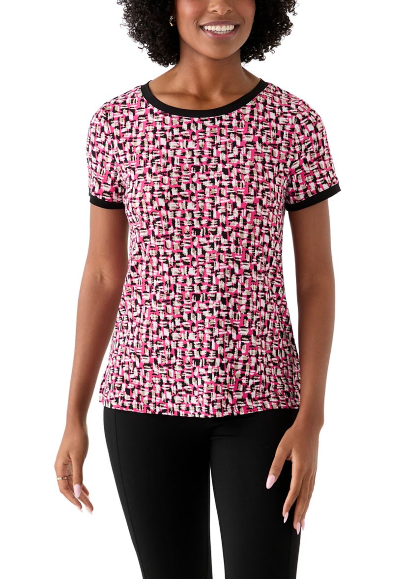 Womens Printed Button Back Top