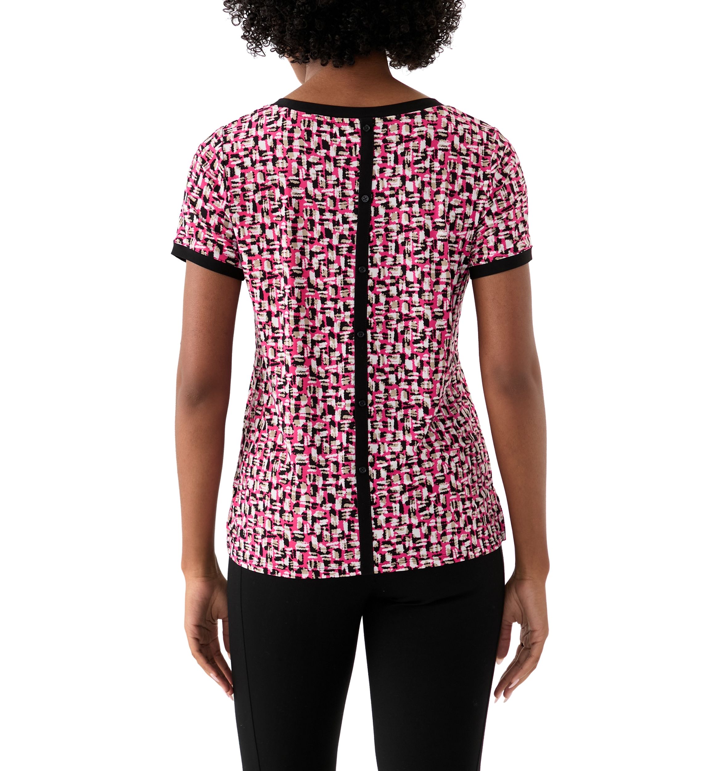 Womens Printed Button Back Top