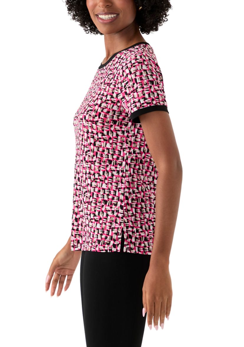 Womens Printed Button Back Top