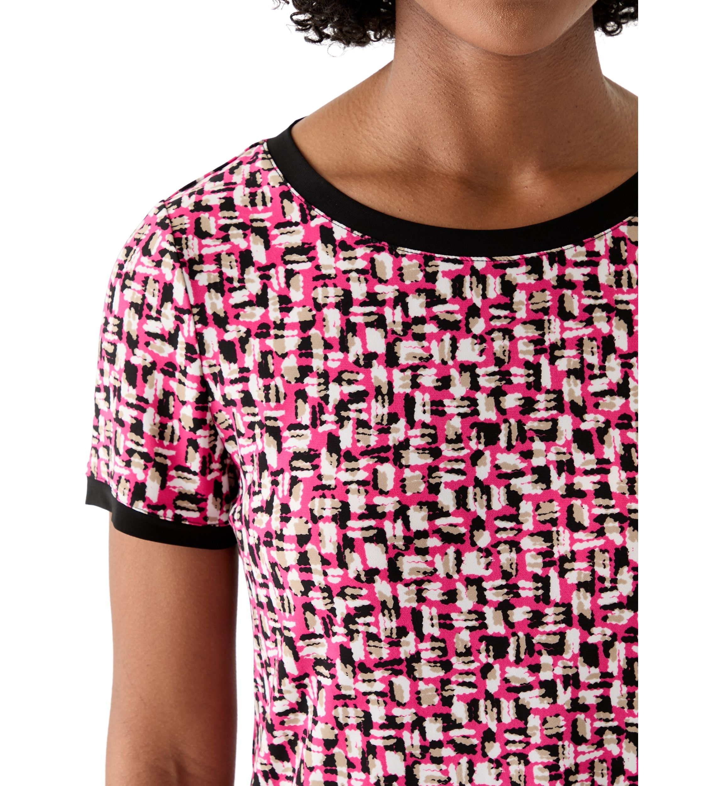 Womens Printed Button Back Top
