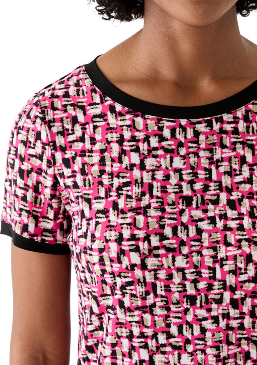 Womens Printed Button Back Top