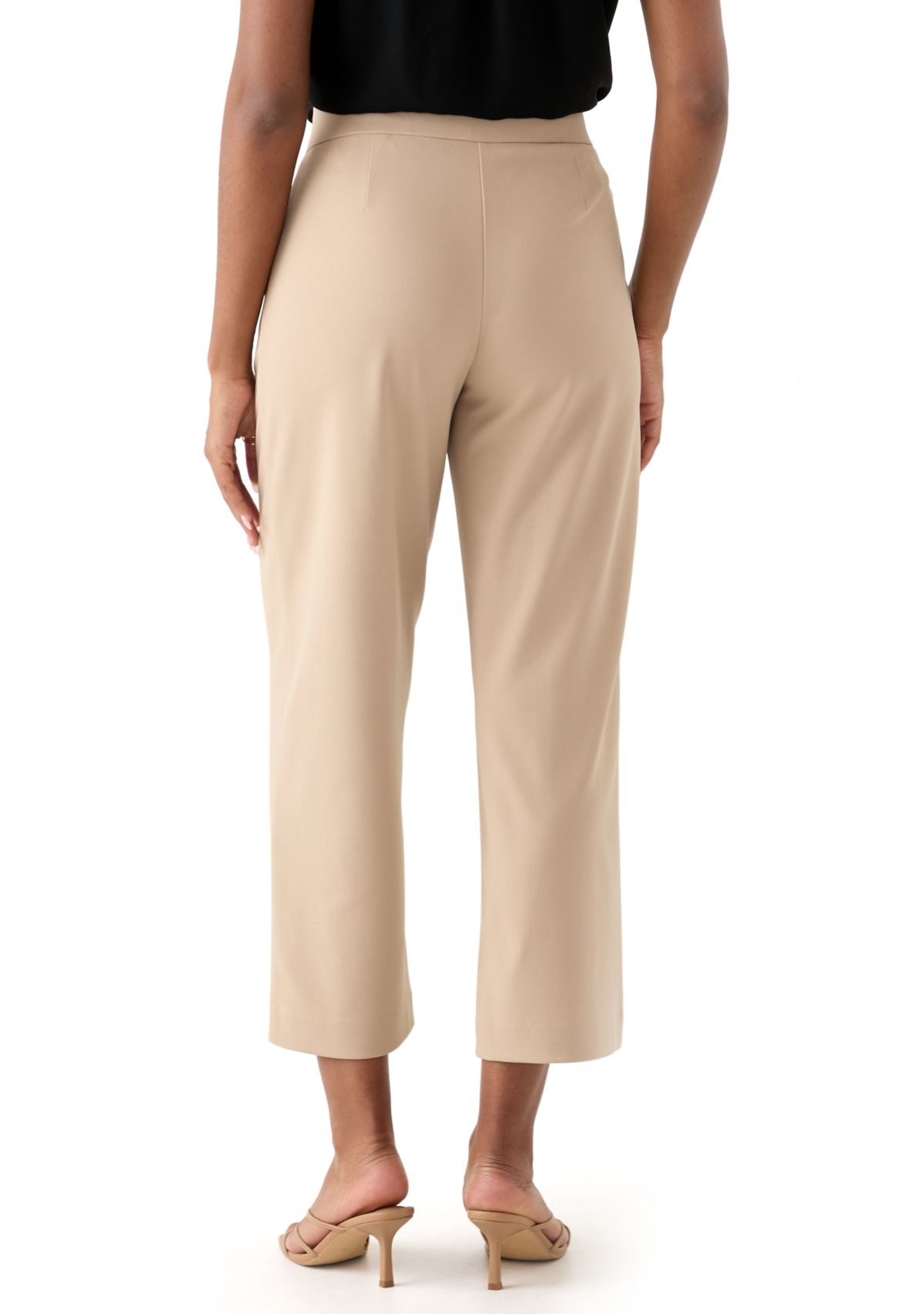 Womens Pull On Tie Front Wide Leg Pants