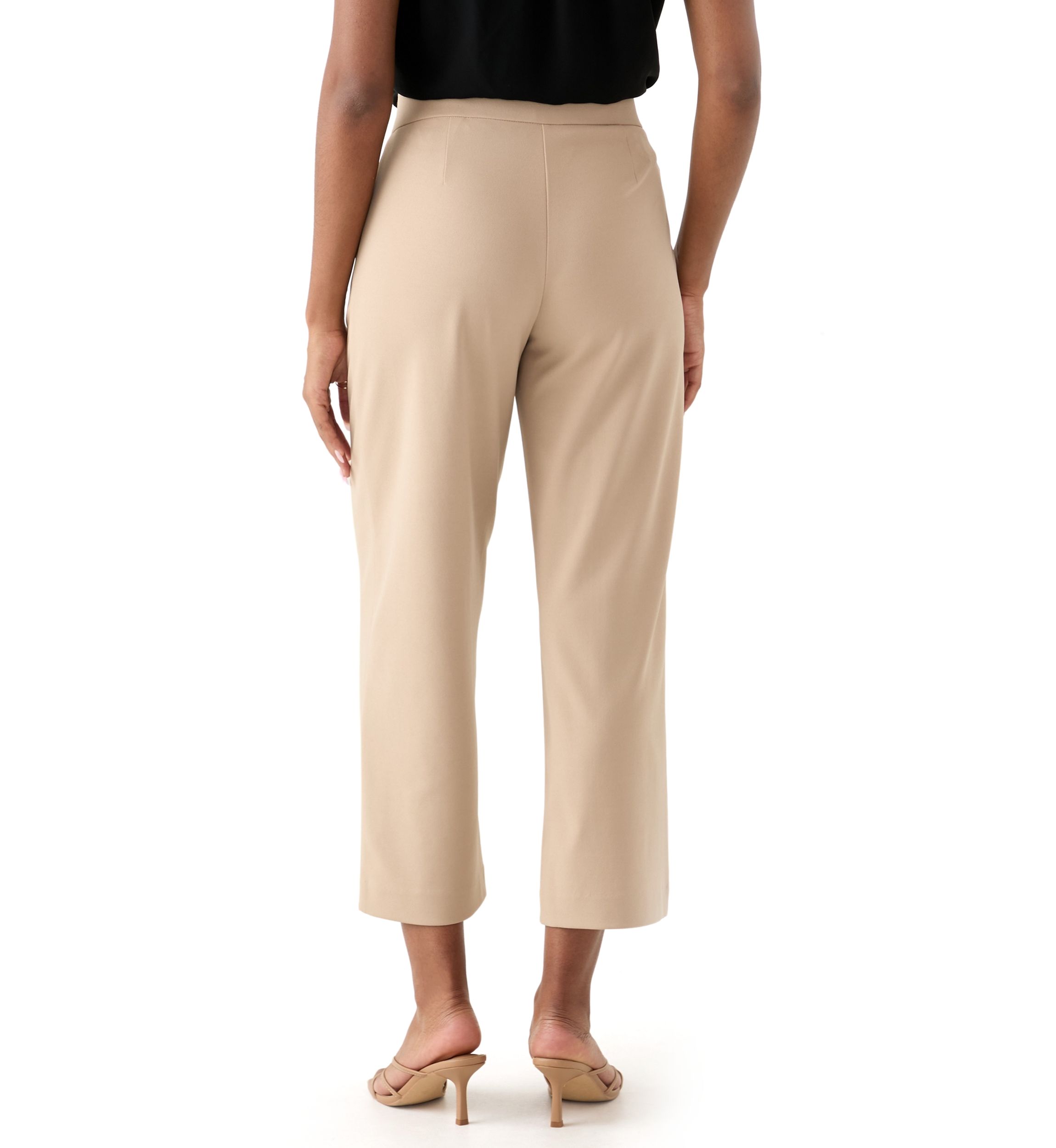 Womens Pull On Tie Front Wide Leg Pants