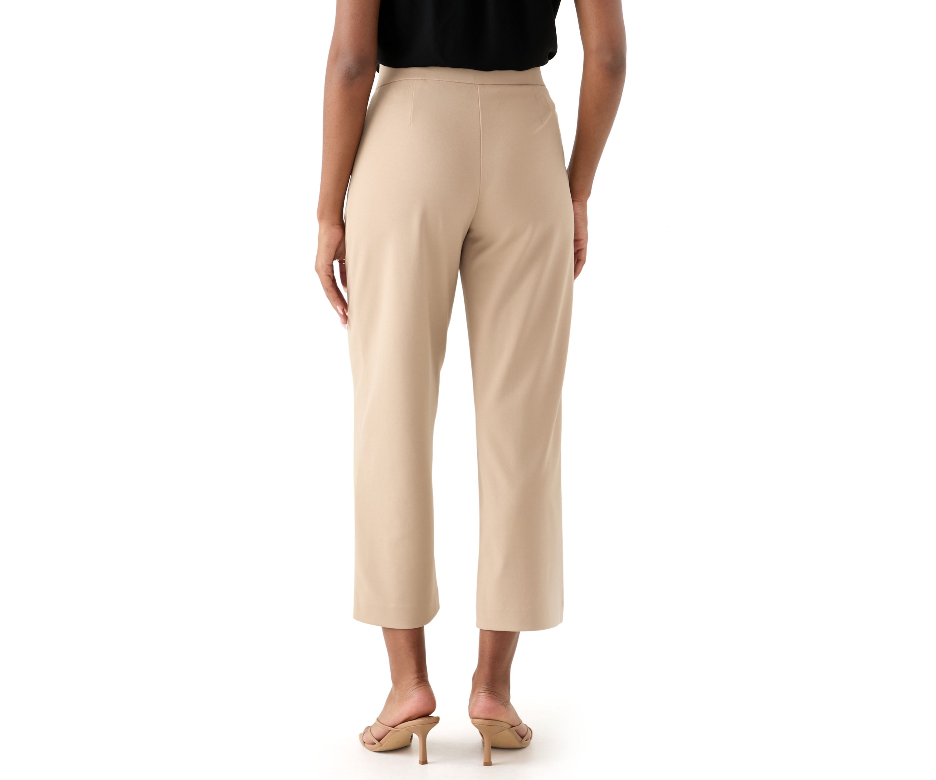 Womens Pull On Tie Front Wide Leg Pants