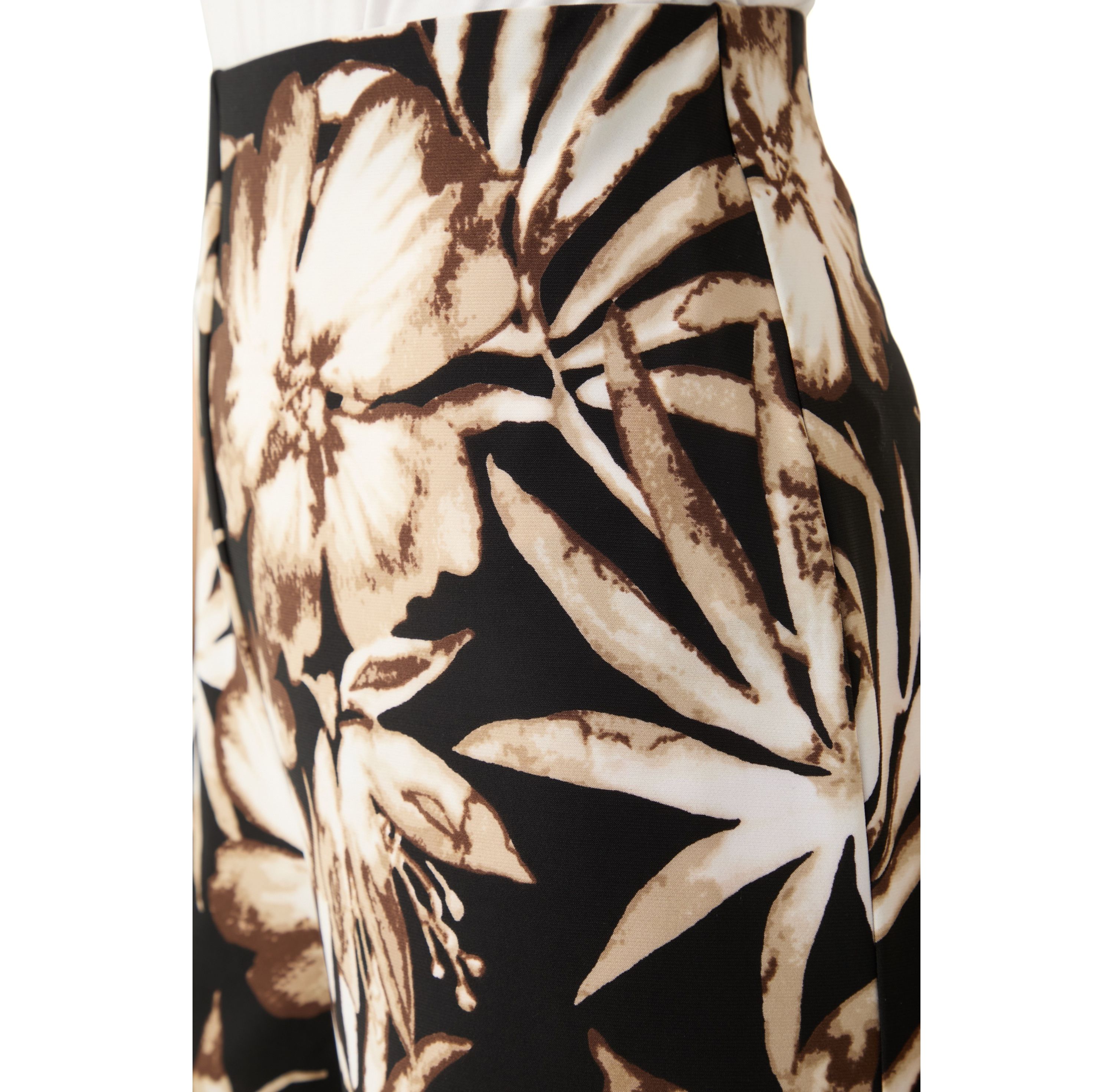 Petite Pull On Printed Wide Leg Cropped Pants