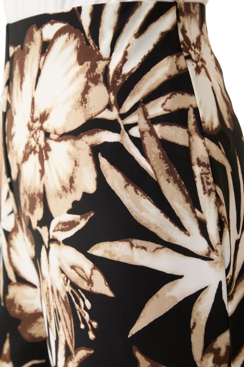Petite Pull On Printed Wide Leg Cropped Pants