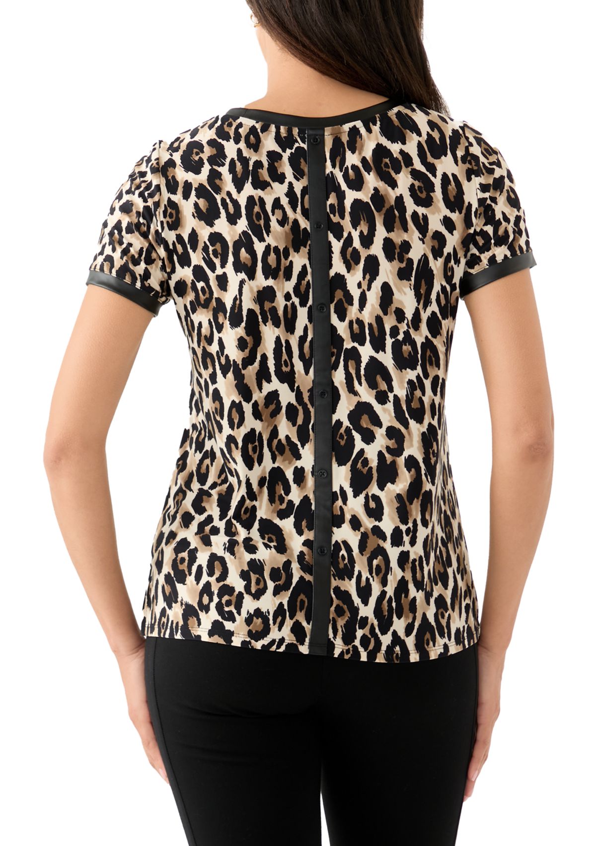 Womens Printed Button Back Top