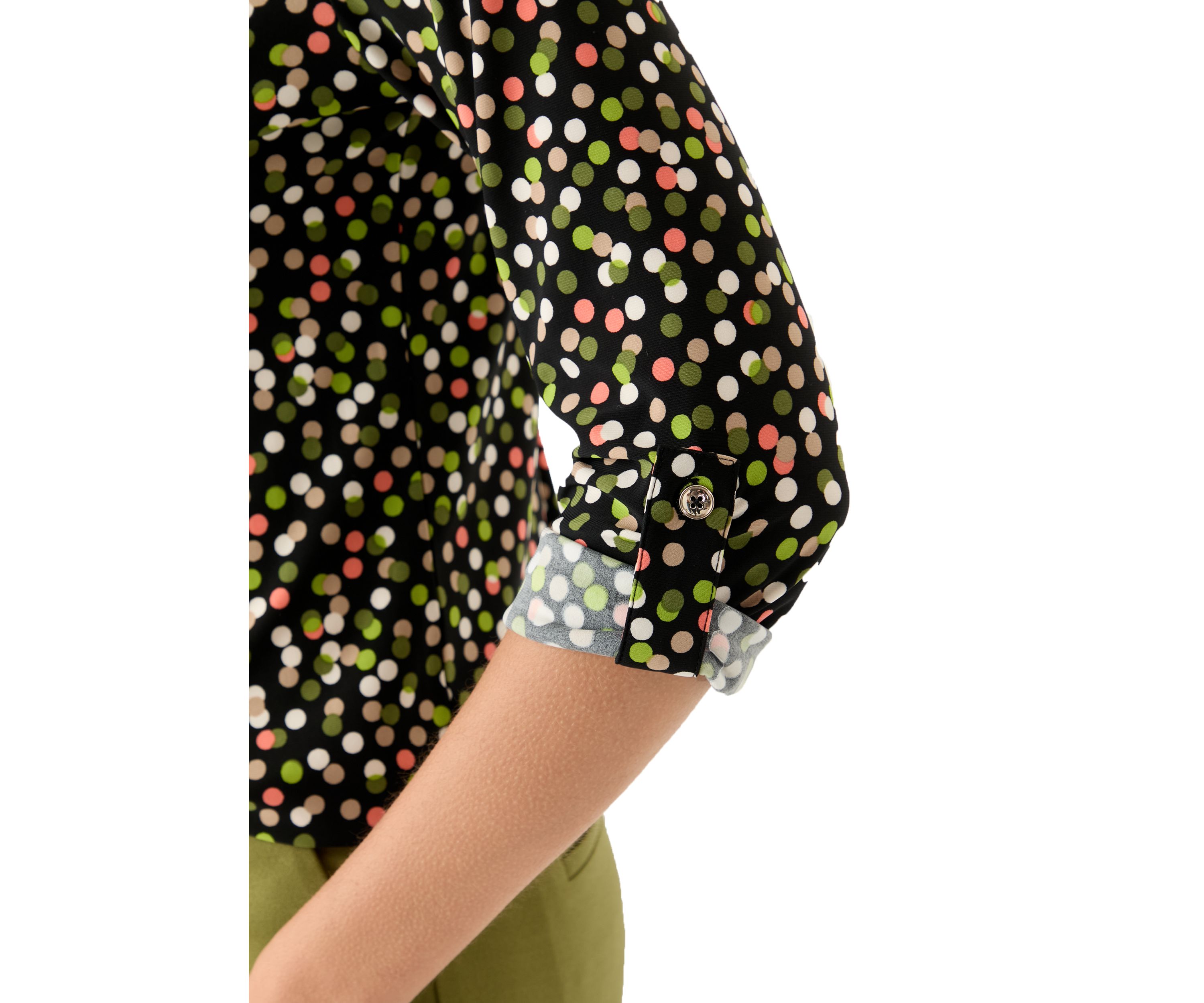 Womens Printed Scrunch Tab Top